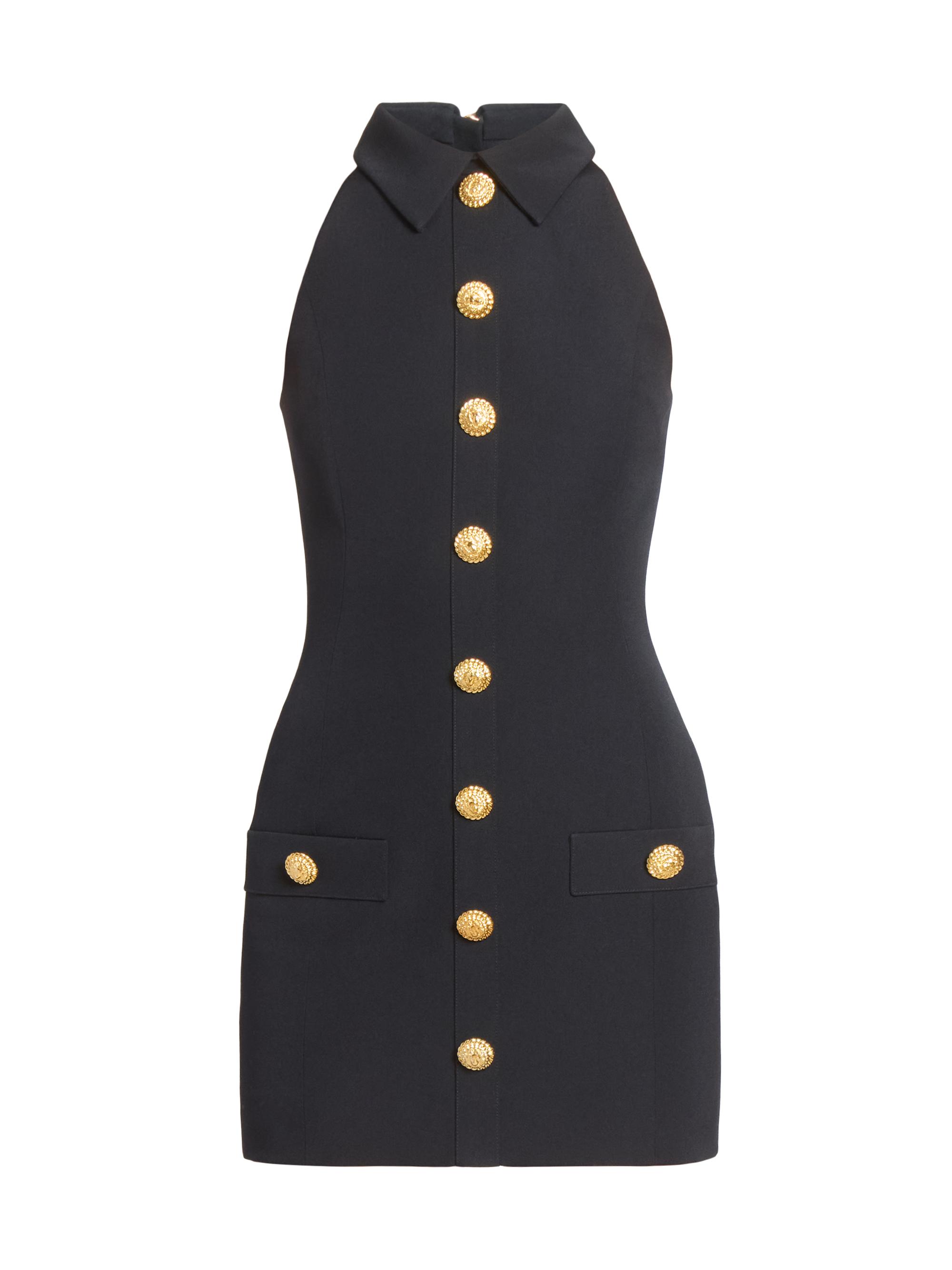 Balmain Women's Grain de Poudre Wool Minidress - Noir