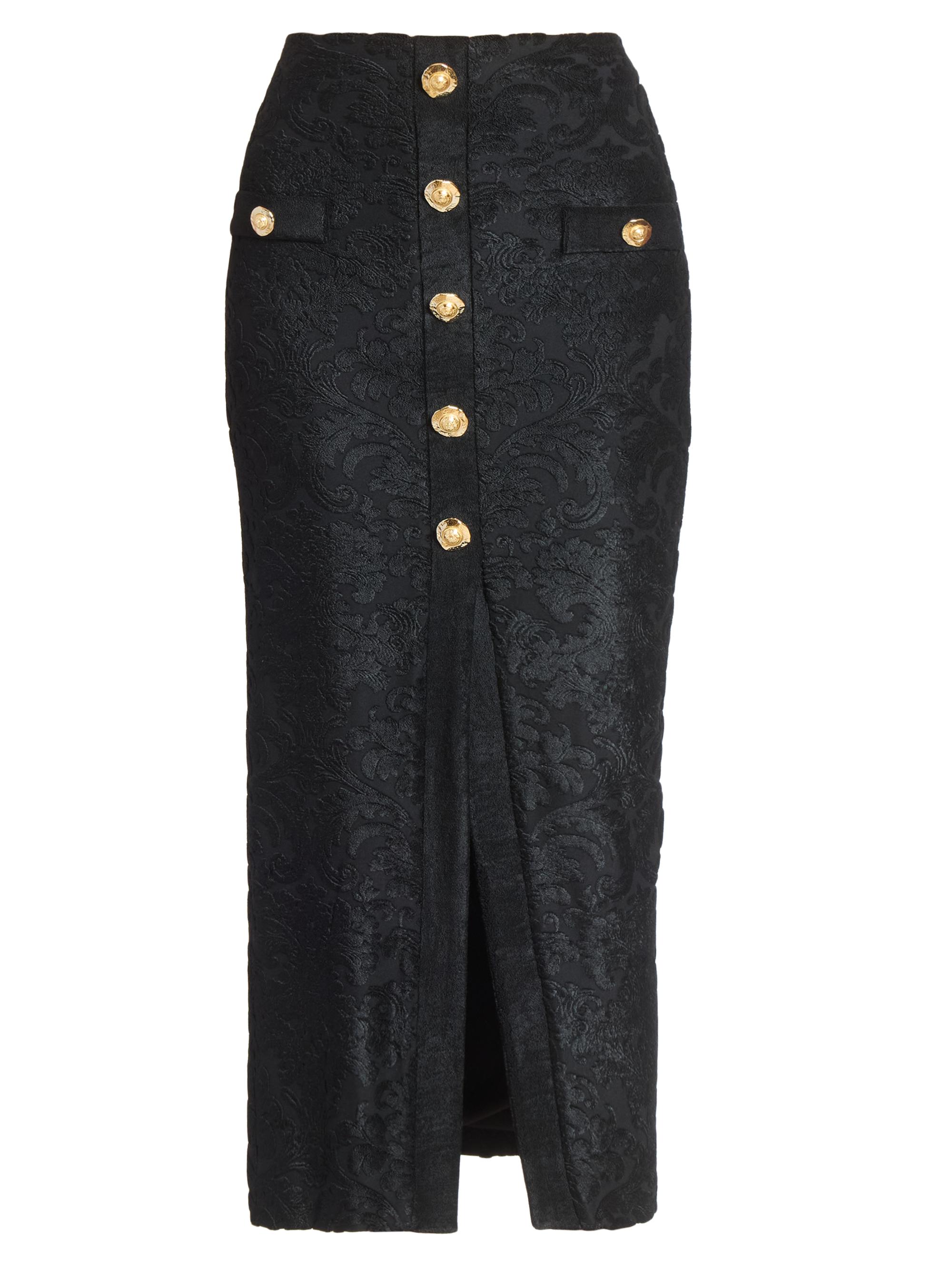 Balmain Women's Bouclette Baroque Midi-Skirt - Noir