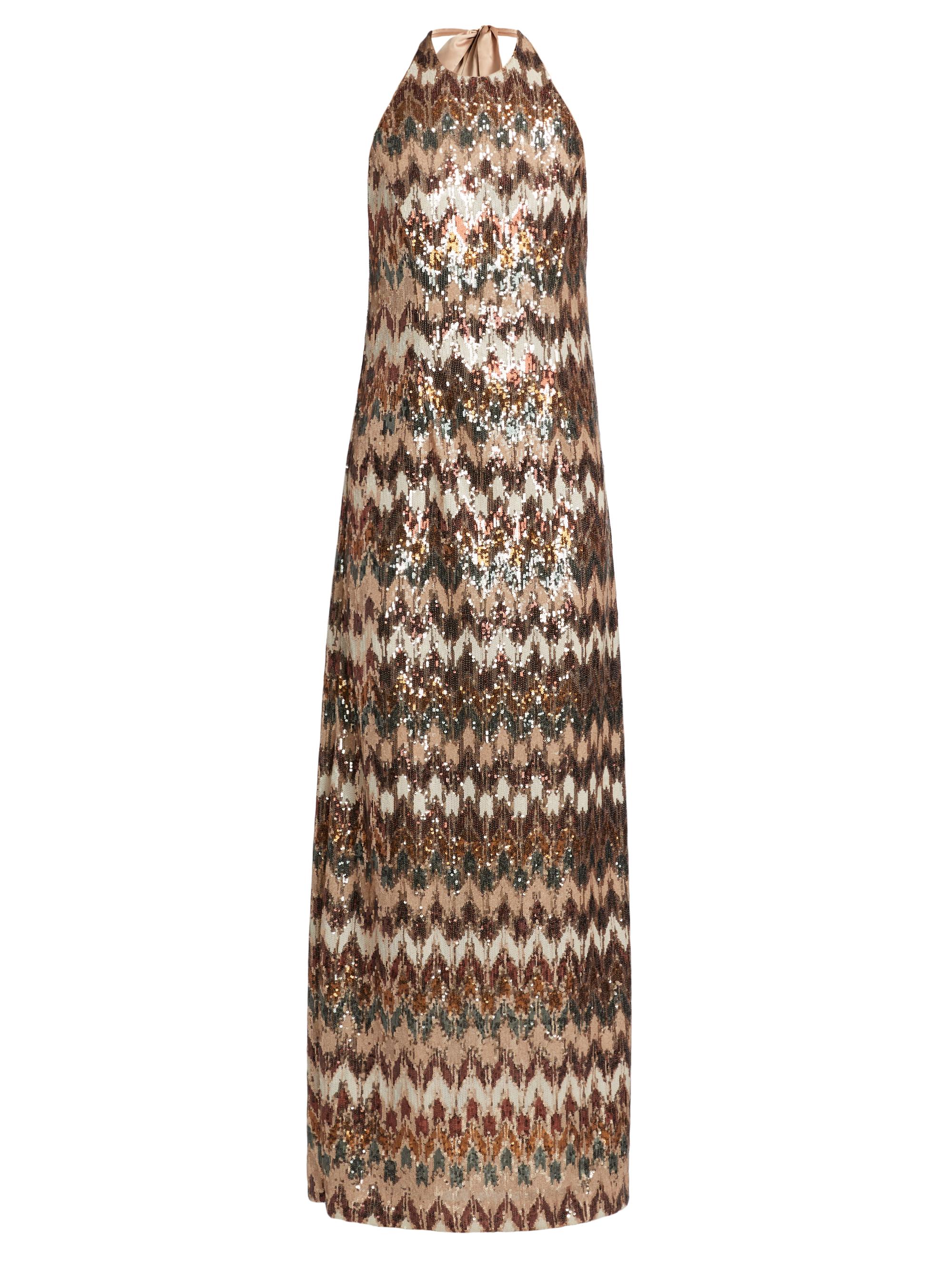 Ramy Brook Women's Lester Sequined Halterneck Gown - Light Champagne Combo