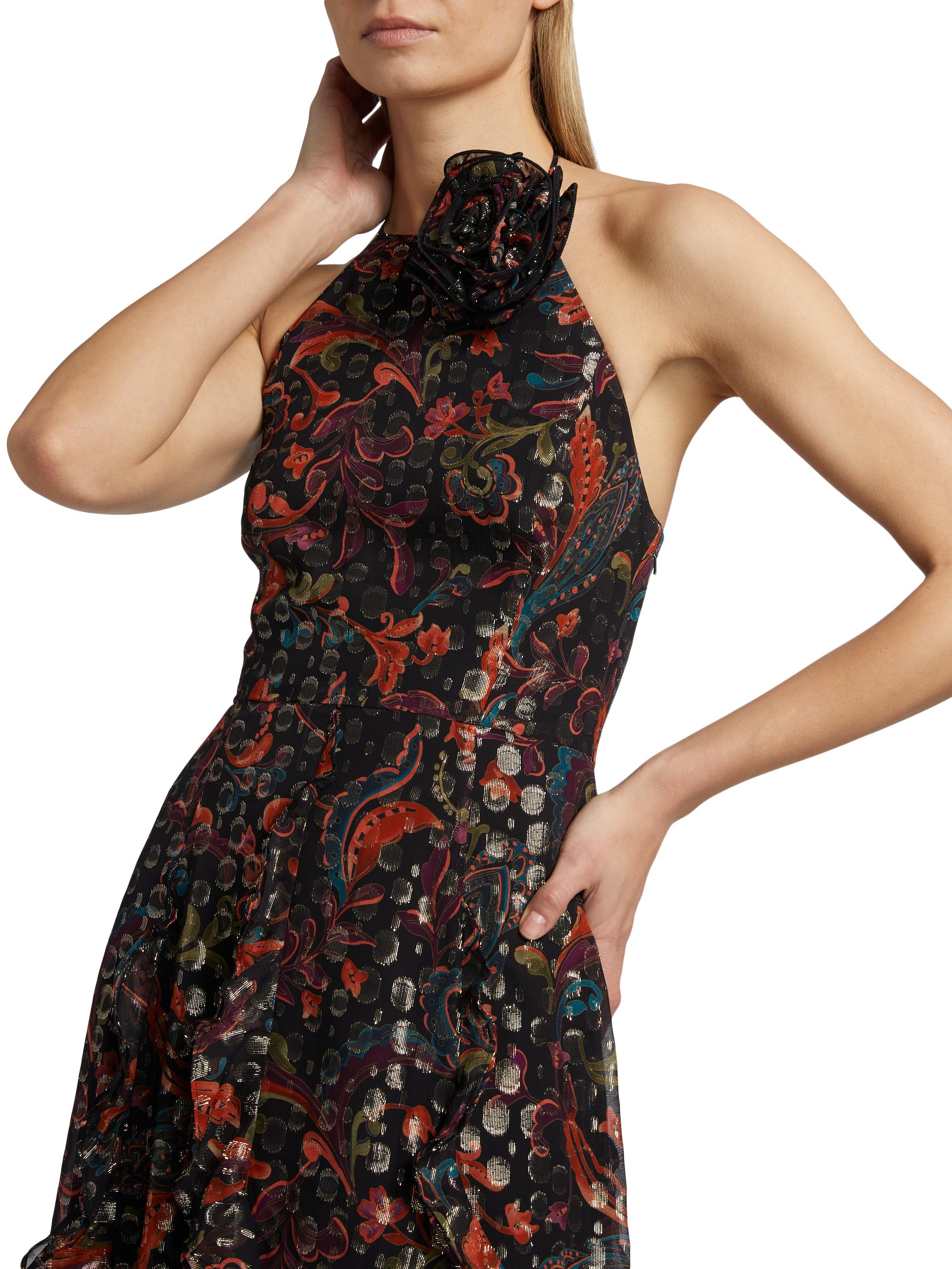 white halter neck dress zara Ramy Brook Valentina Plunging Halter Gown – DGFOutlet main image 1