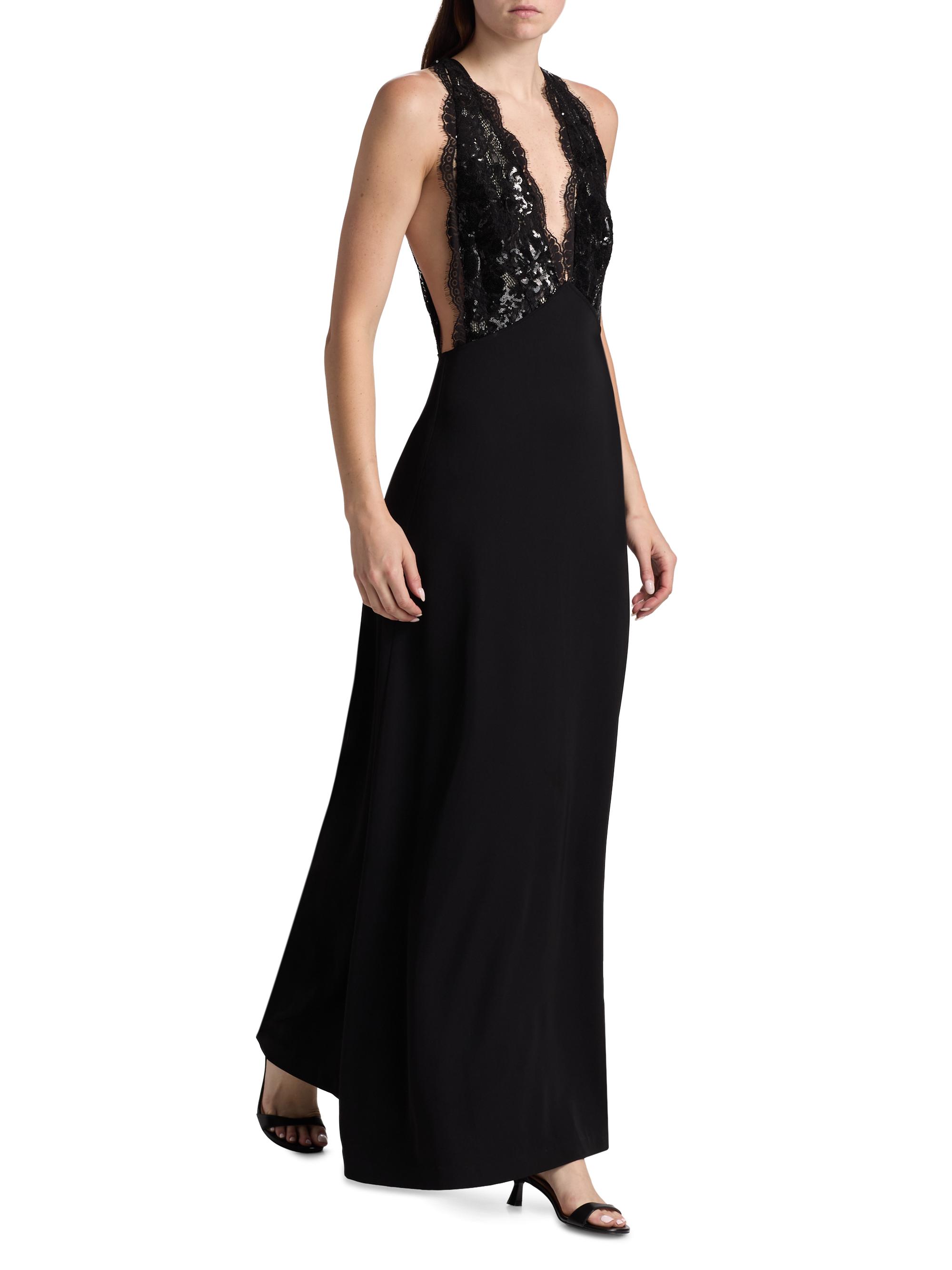 Chantal Embellished Plunging V-Neck Gown