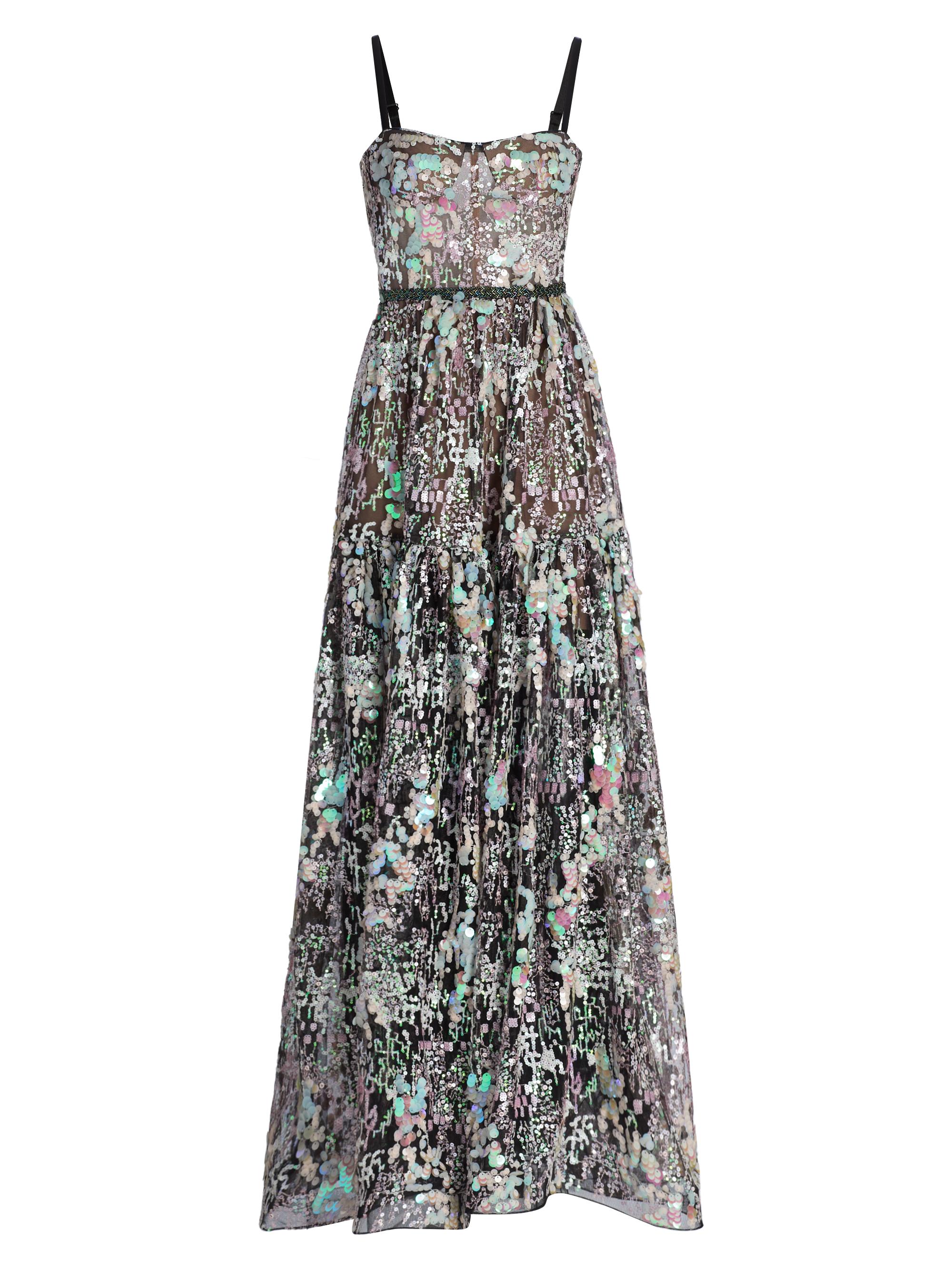 Bronx and Banco Women's Midnight Embroidered A-Line Gown - Black Multi