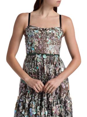 Women's Midnight Embroidered A-Line Gown In Multi