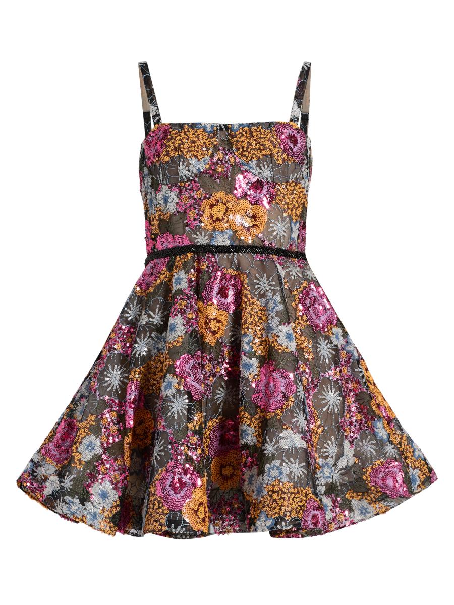 bronx and banco mademoiselle fit & flare dress Bronx Banco Women's Mademoiselle Floral Embellished Fit & Flare Minidress - Pink Multi