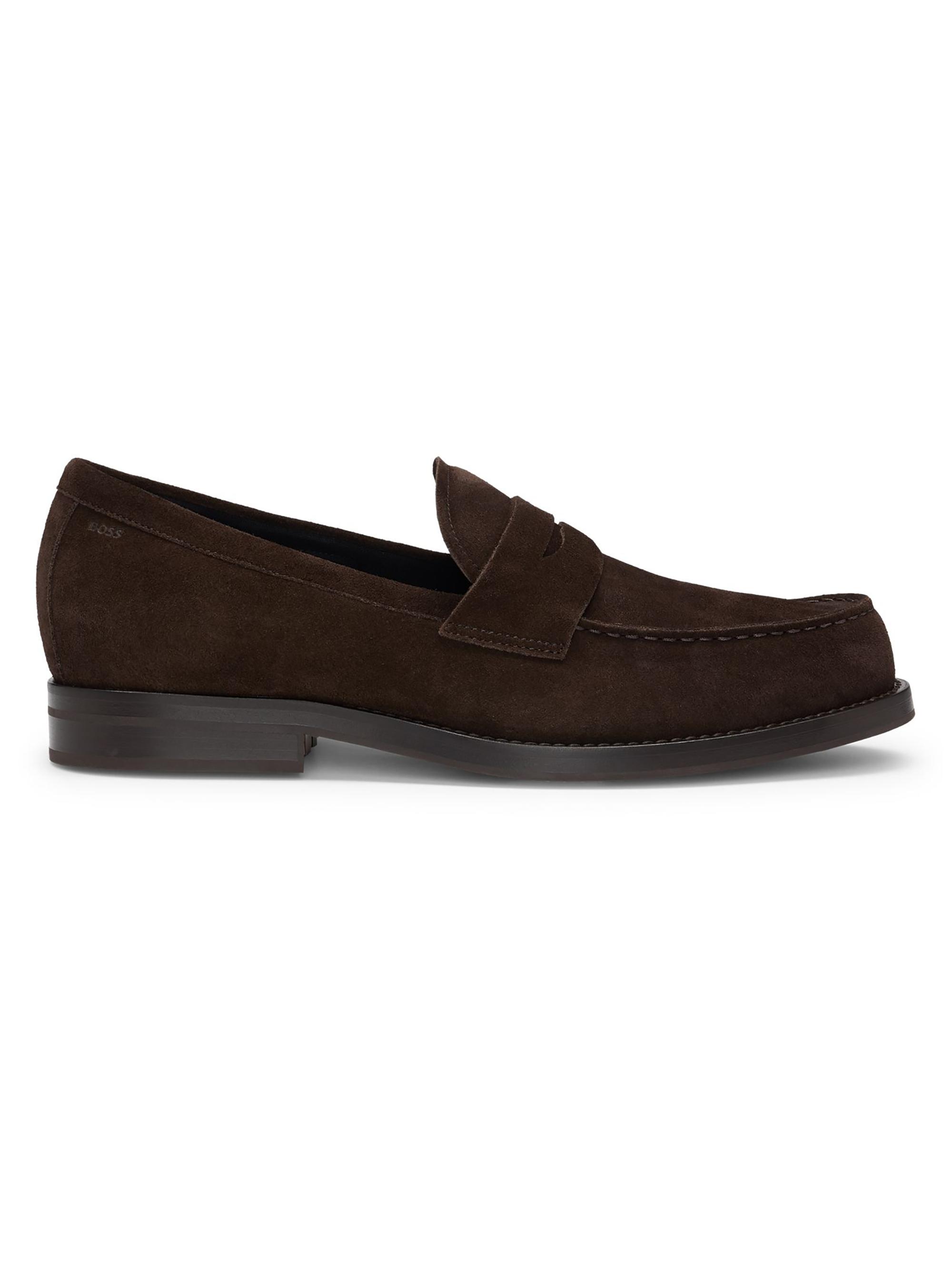 BOSS Men's Dressletic Penny Loafers in Suede - Brown