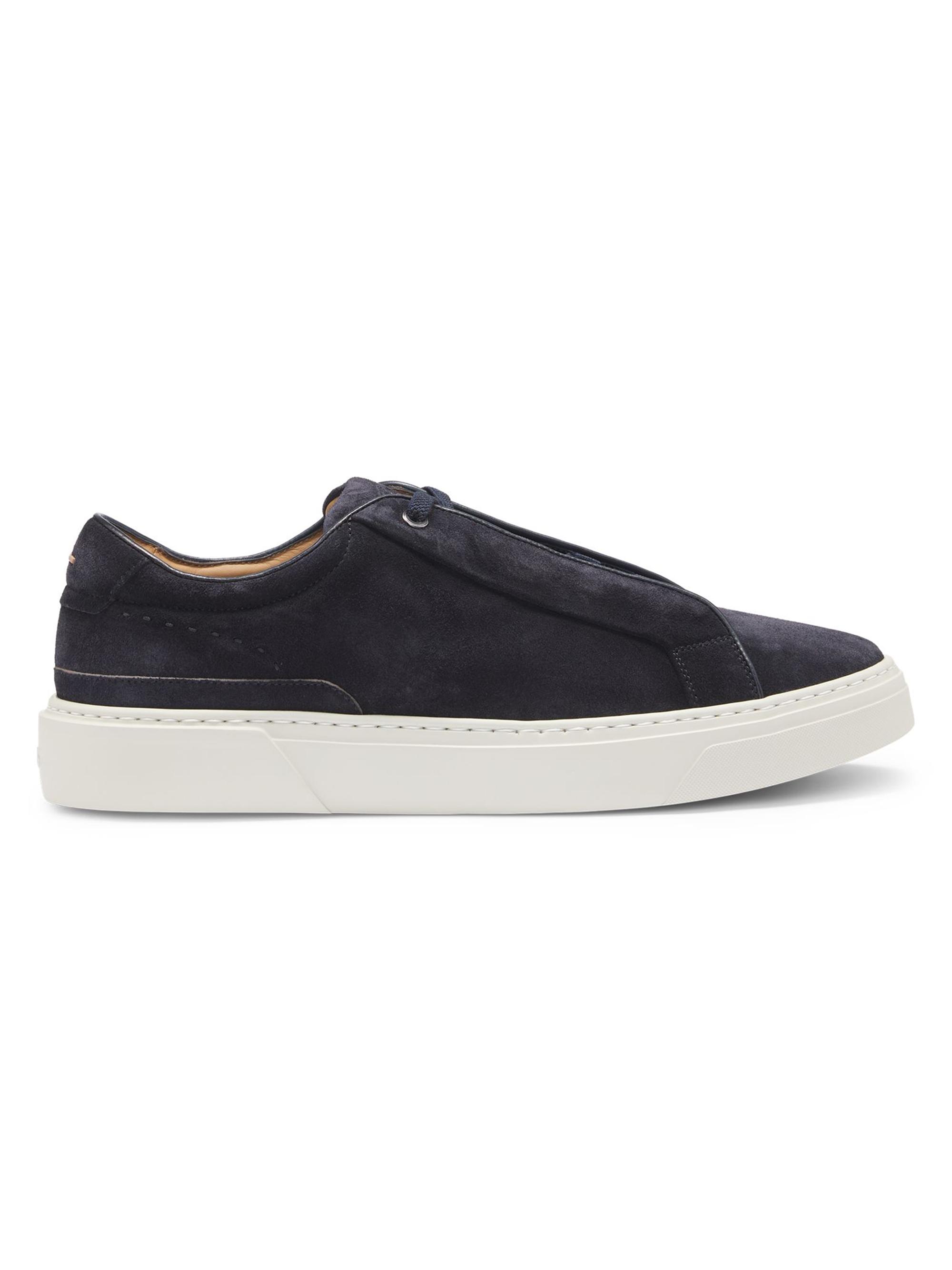BOSS Men's Gary Low-Top Trainer Sneakers in Suede - Blue