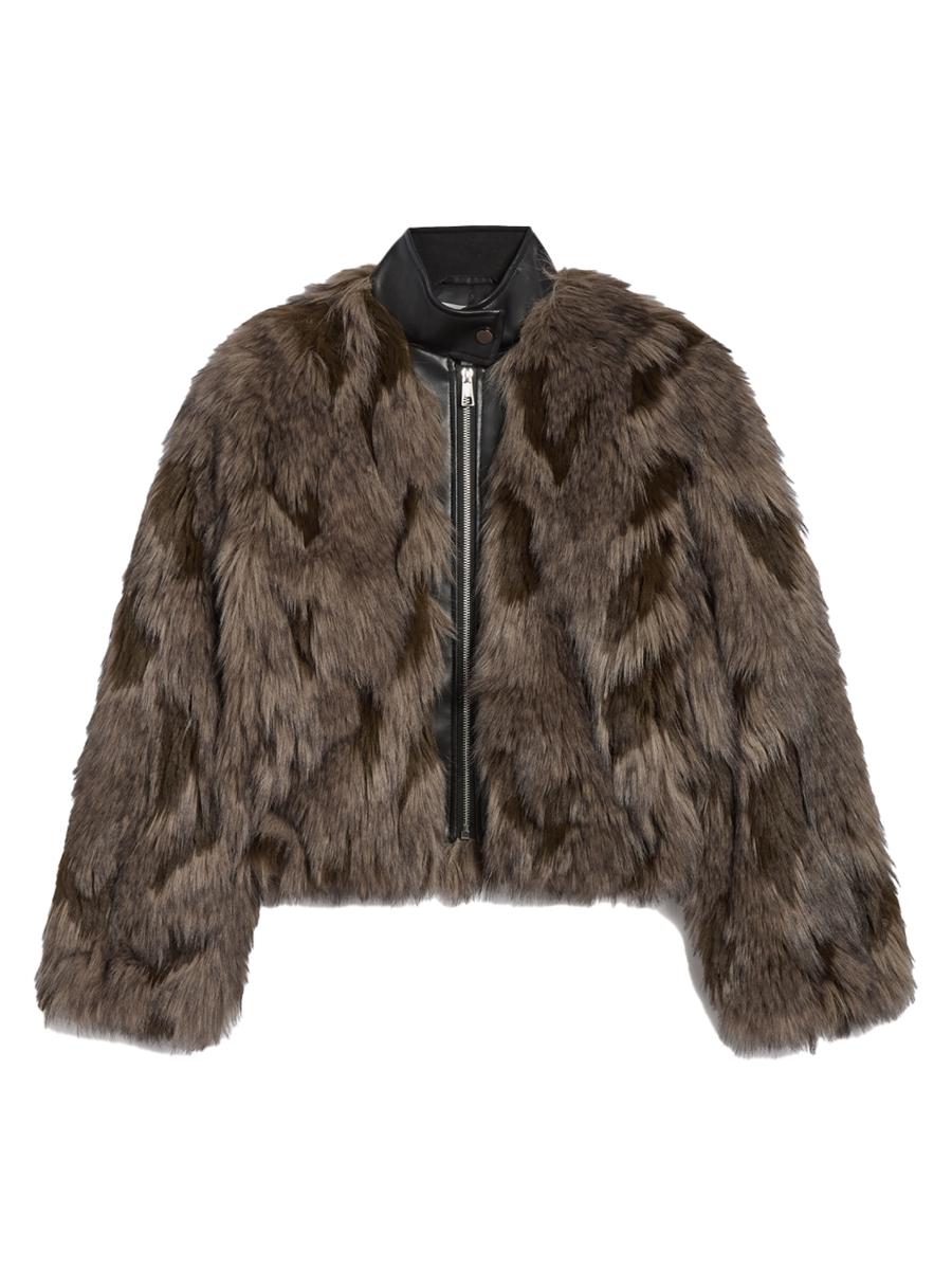 Apparis Women's Lillet Patchwork Faux Fur Bomber Jacket
