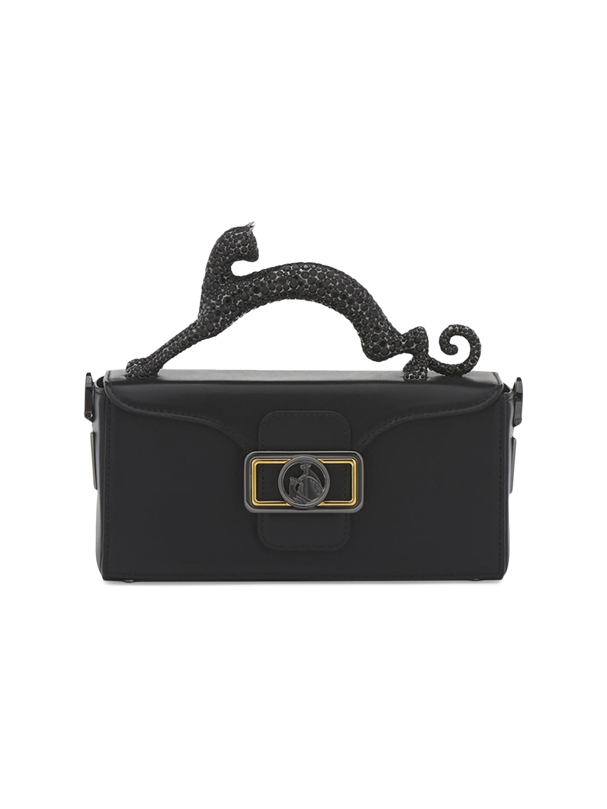 Lanvin Women's Nano Pencil Cat Leather Top Handle Bag - Black