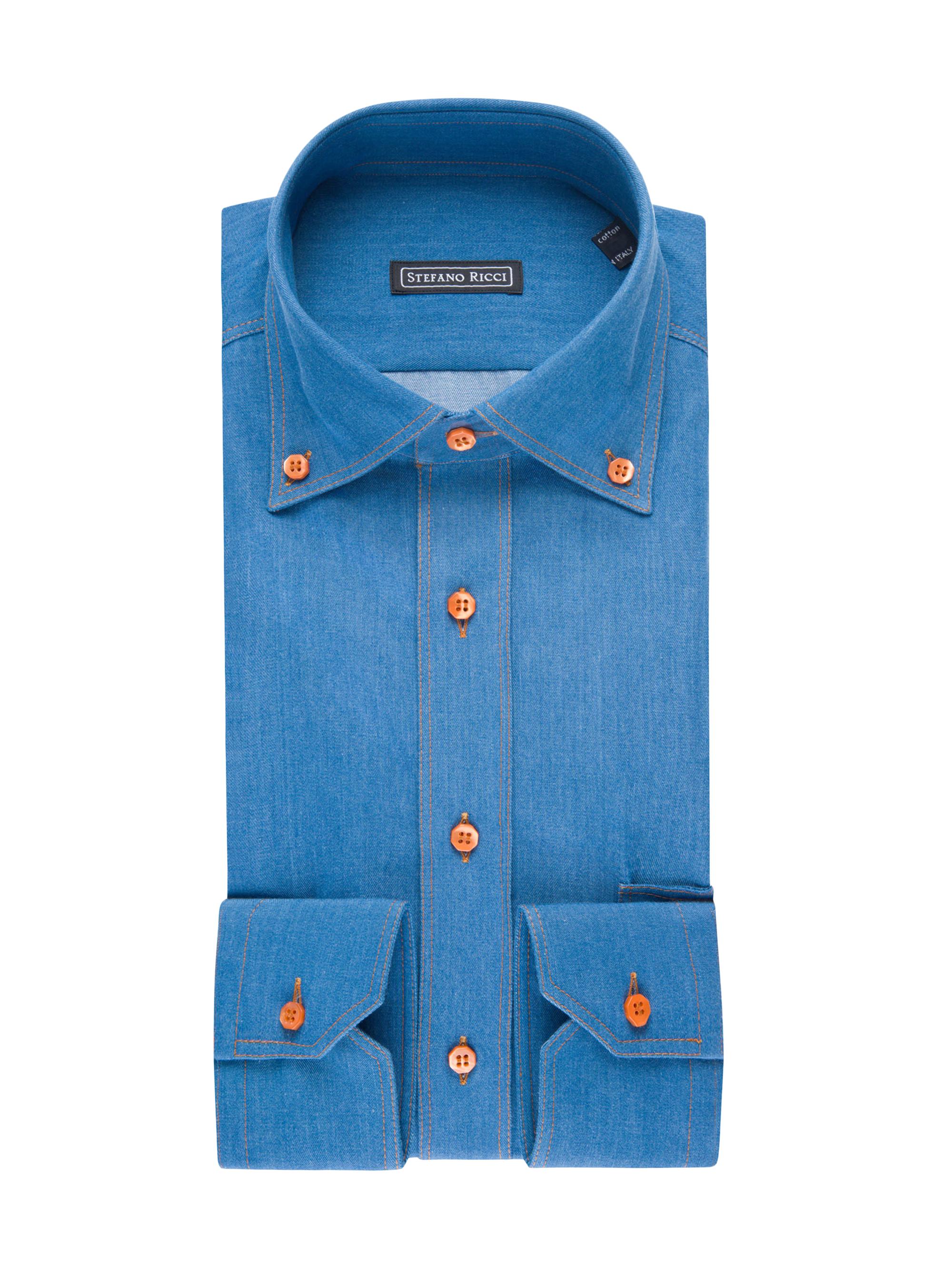 Stefano Ricci Men's Cotton Orvieto Shirt - Vivid Blue