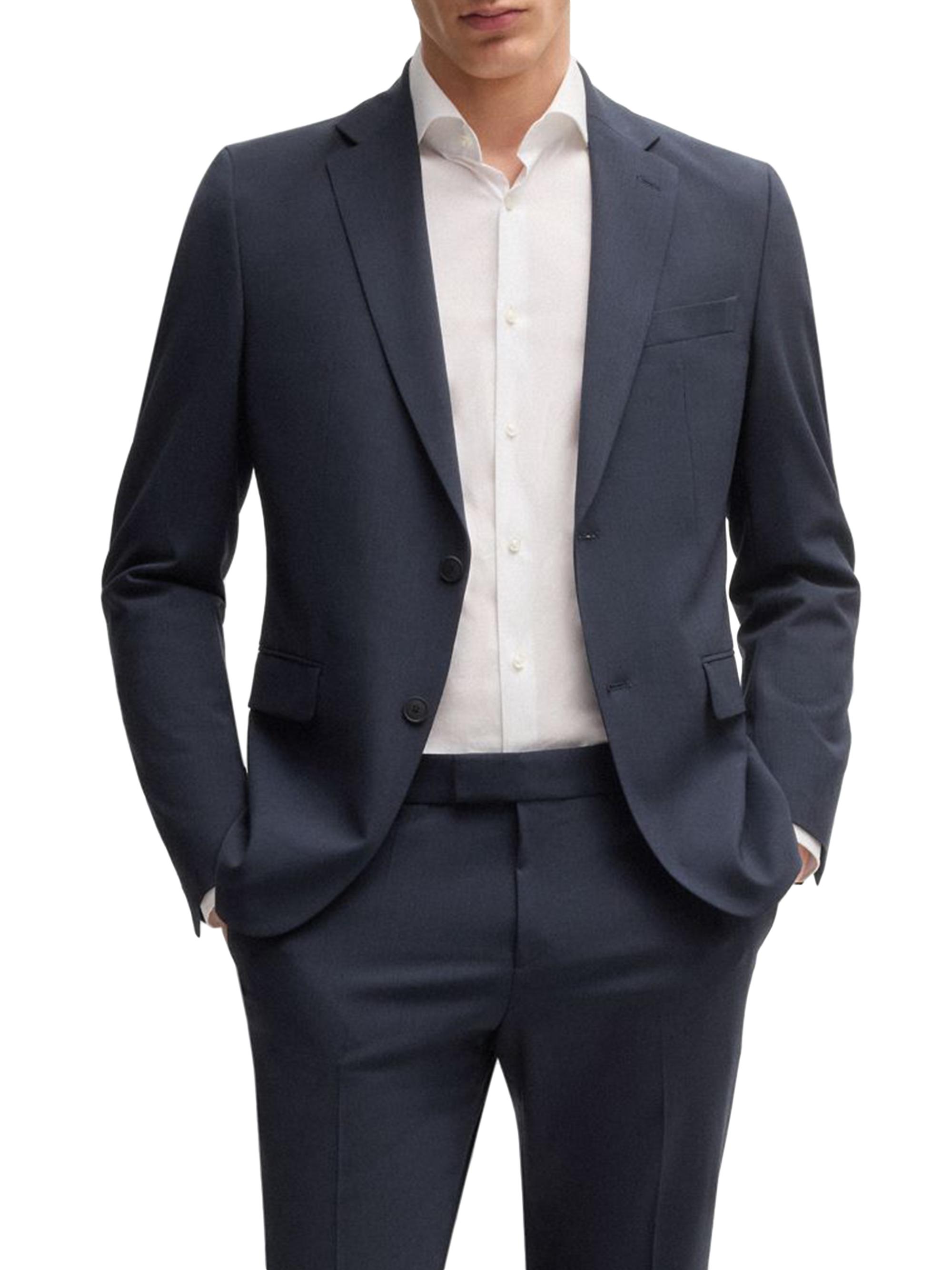 BOSS Men's Slim-Fit Suit in a Performance-Stretch Wool Blend - Dark Blue