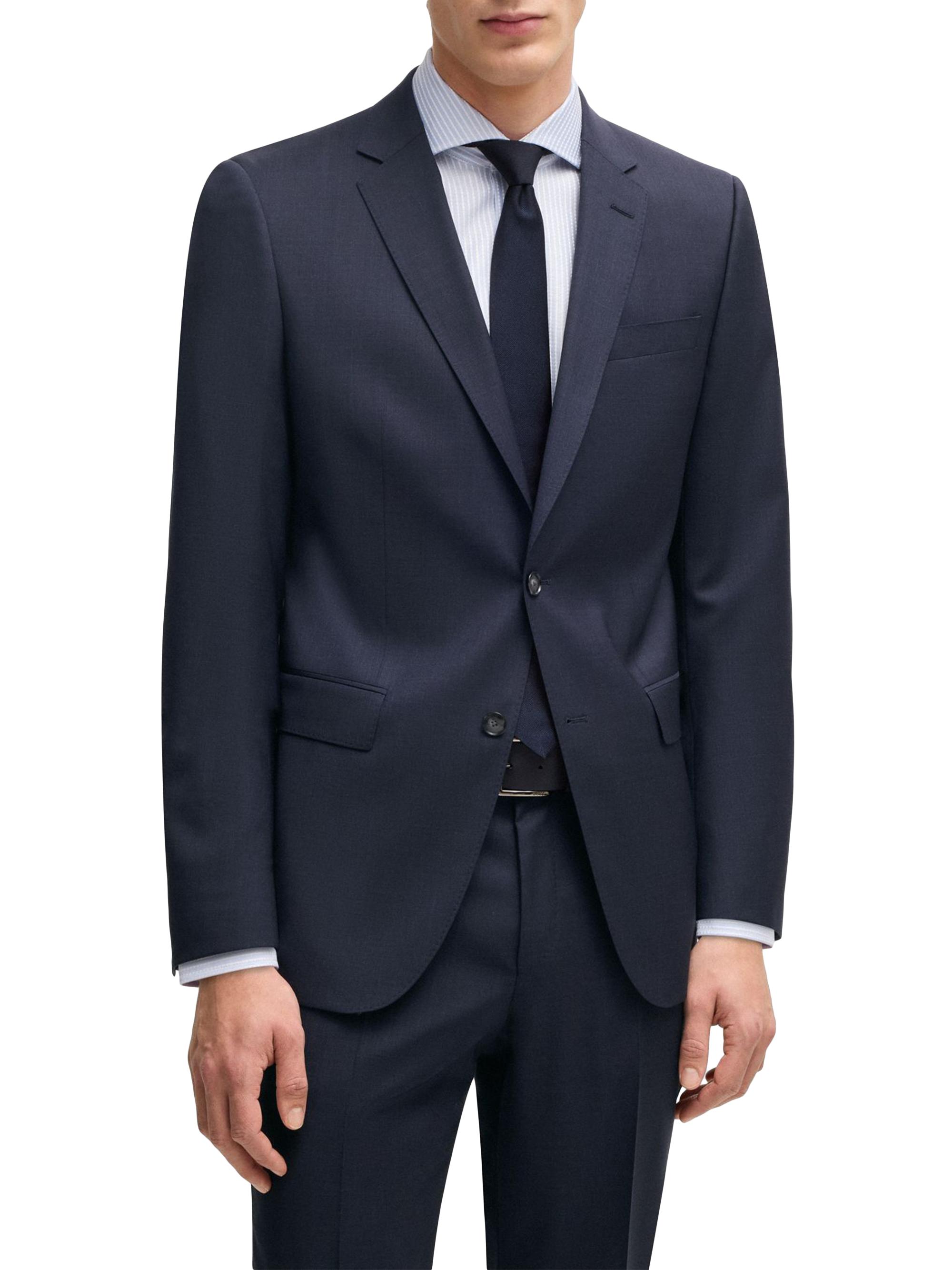 BOSS Men's Slim-Fit Suit in Virgin Wool - Dark Blue