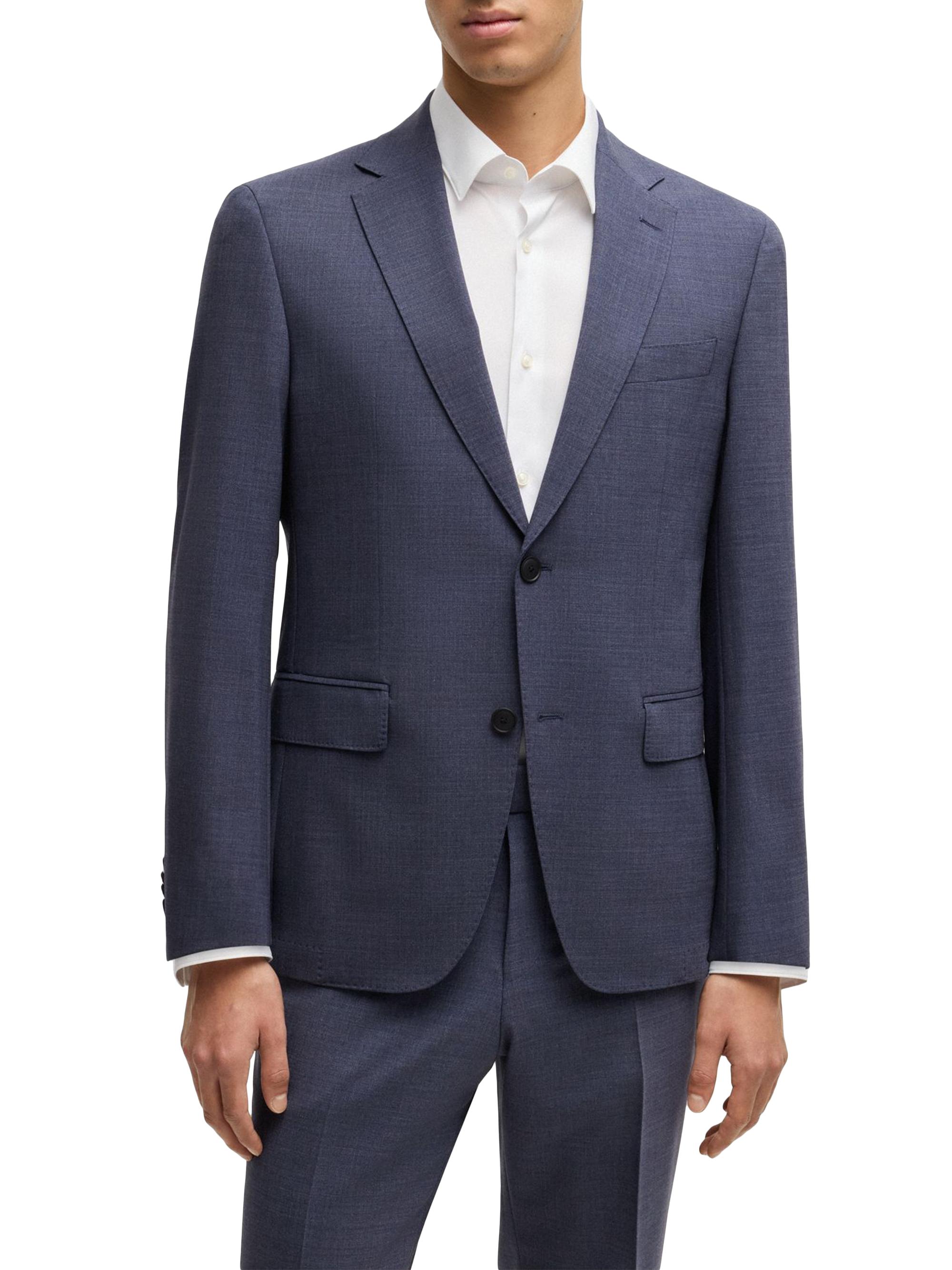 BOSS Men's Slim-Fit Suit in Micro-Patterned Performance-Stretch Fabric - Blue