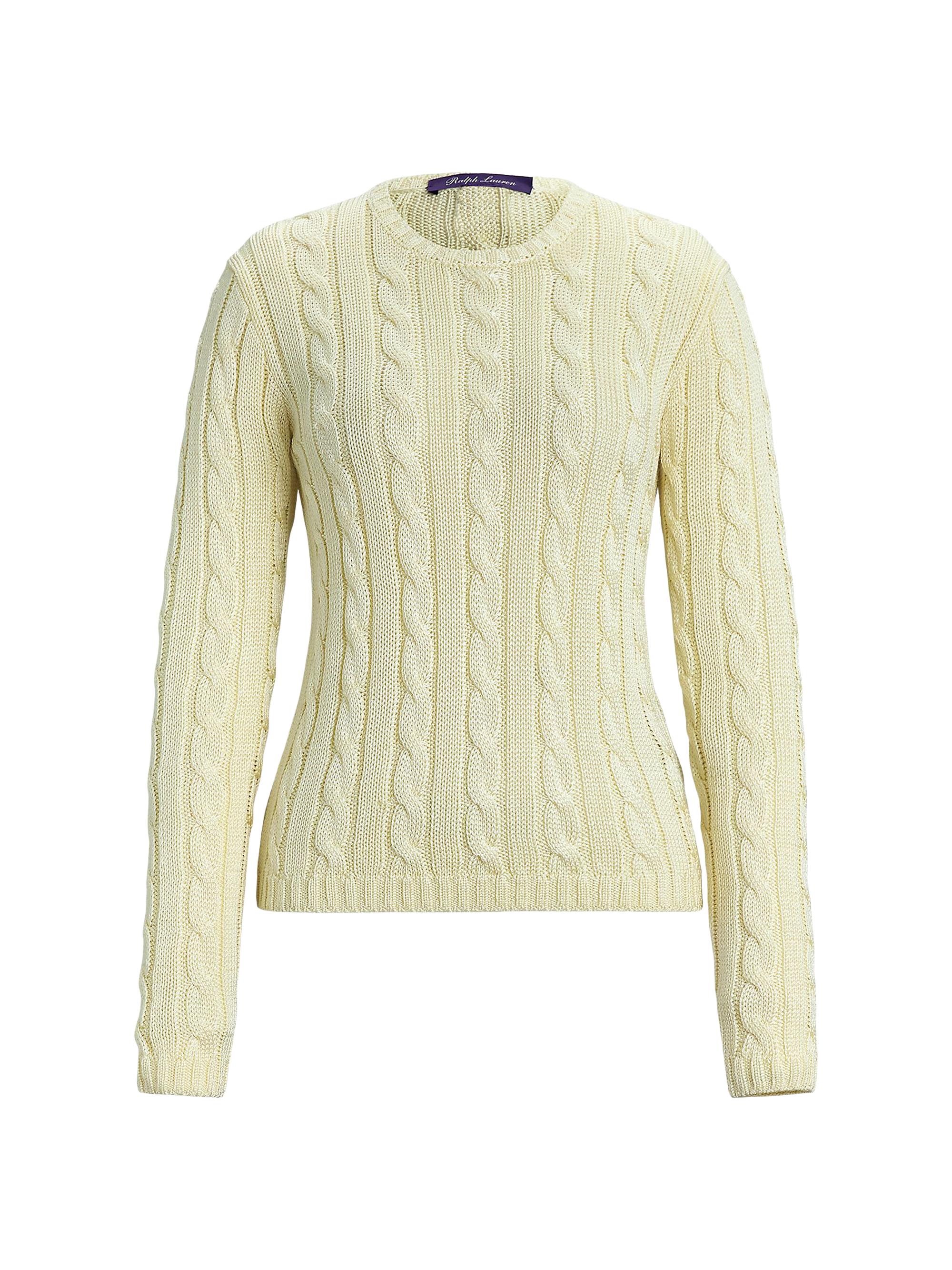 Ralph Lauren Collection Women's Cable-Knit Silk Sweater - Cream