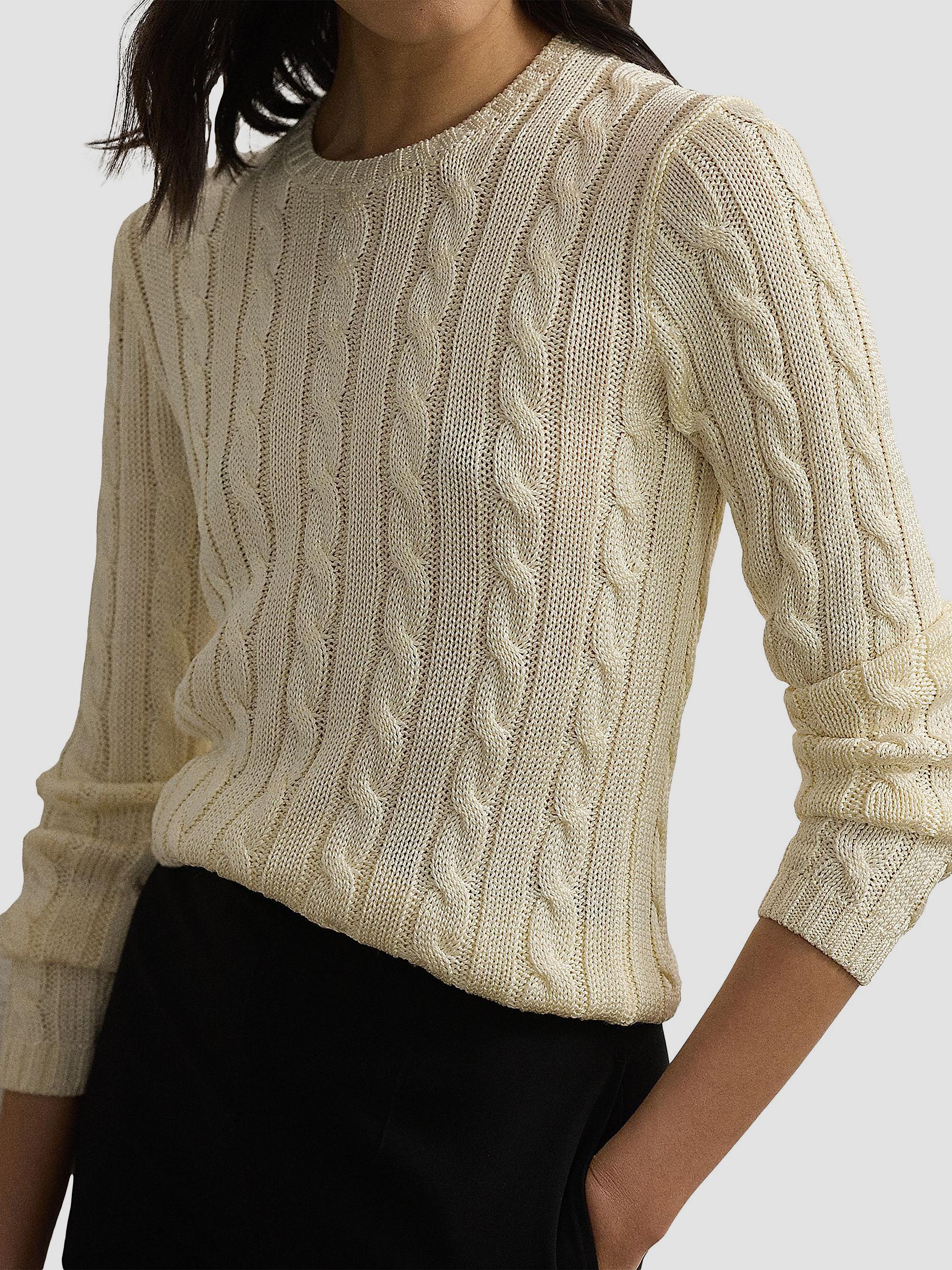Polo by Ralph Lauren 100% Silk ニット ベージュ Ralph Lauren Collection Cable-Knit Silk Sweater | Saks Fifth Avenue