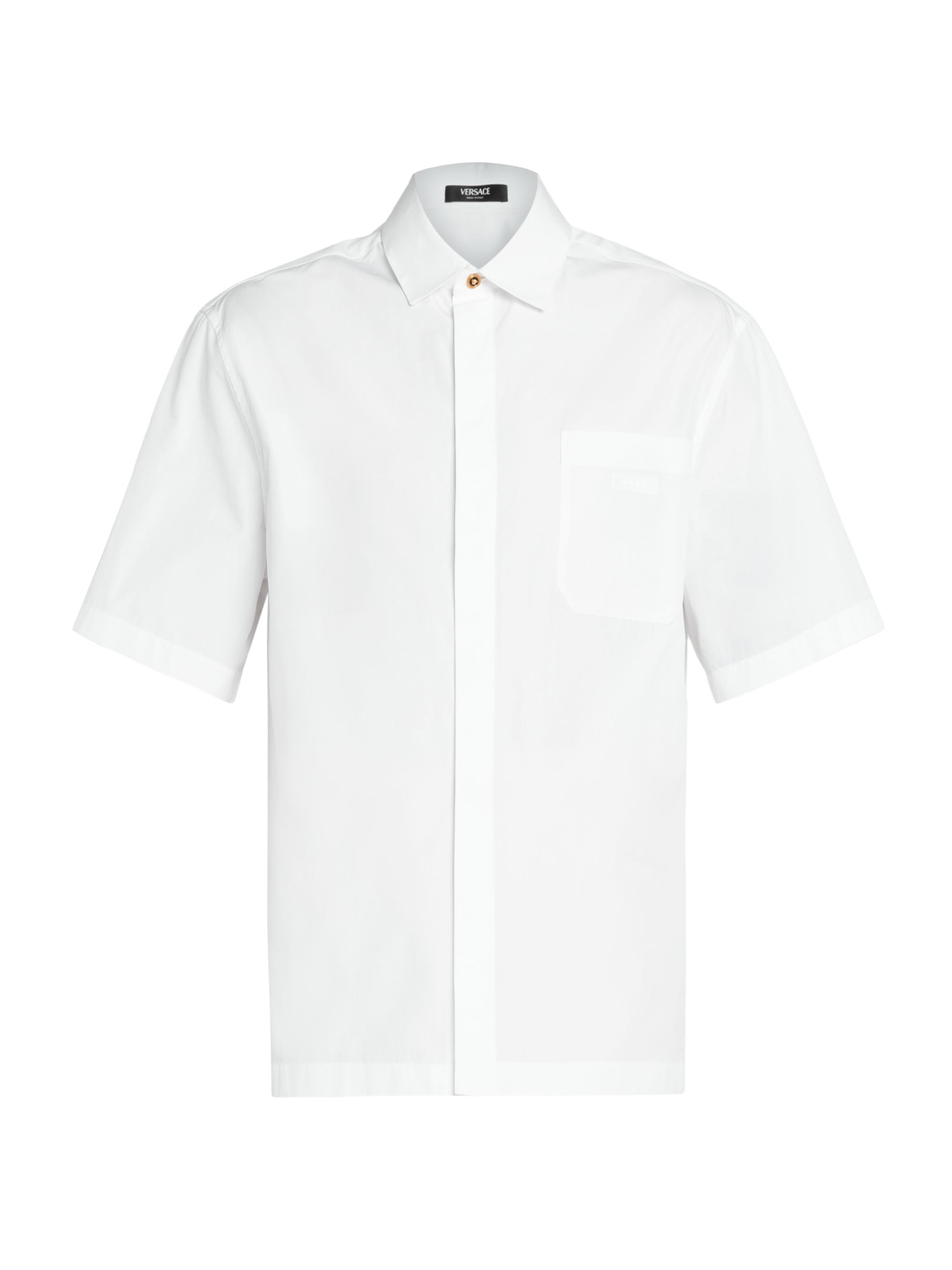 Versace Men's Medusa Cotton Button-Front Shirt - Optical White