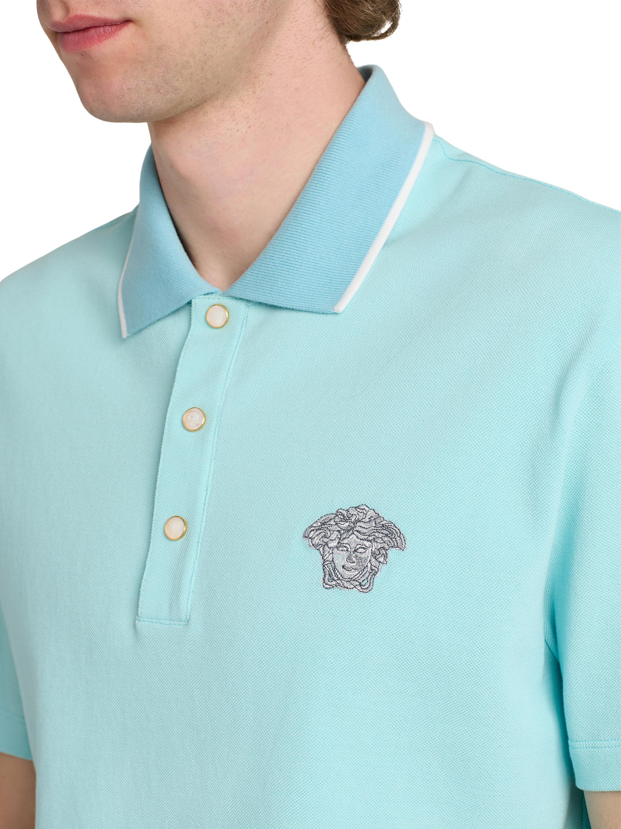 Versace Medusa Embroidered Polo Shirt | Saks Fifth Avenue