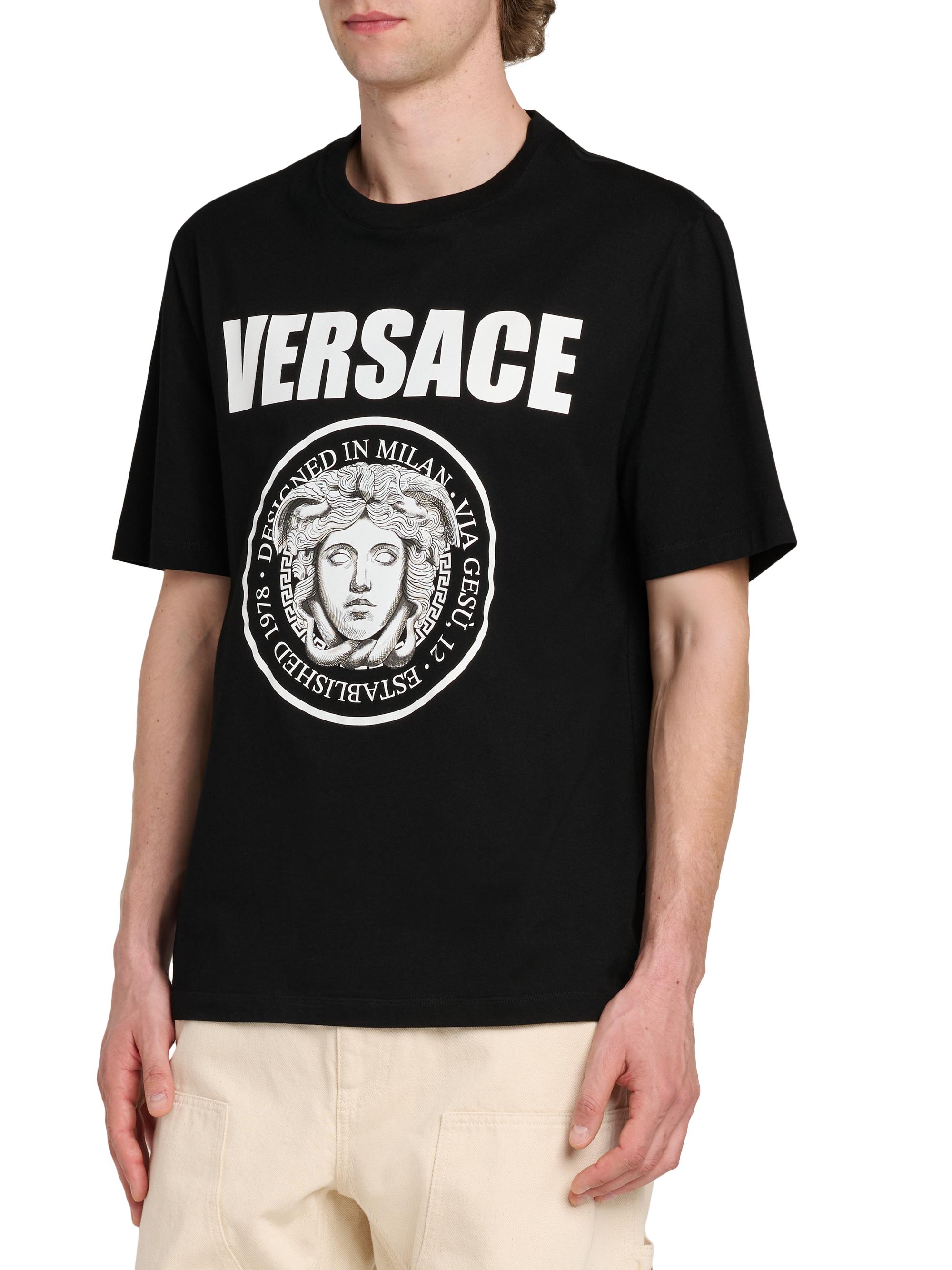 Versace Medusa Rock Print Cotton T-Shirt | Saks Fifth Avenue