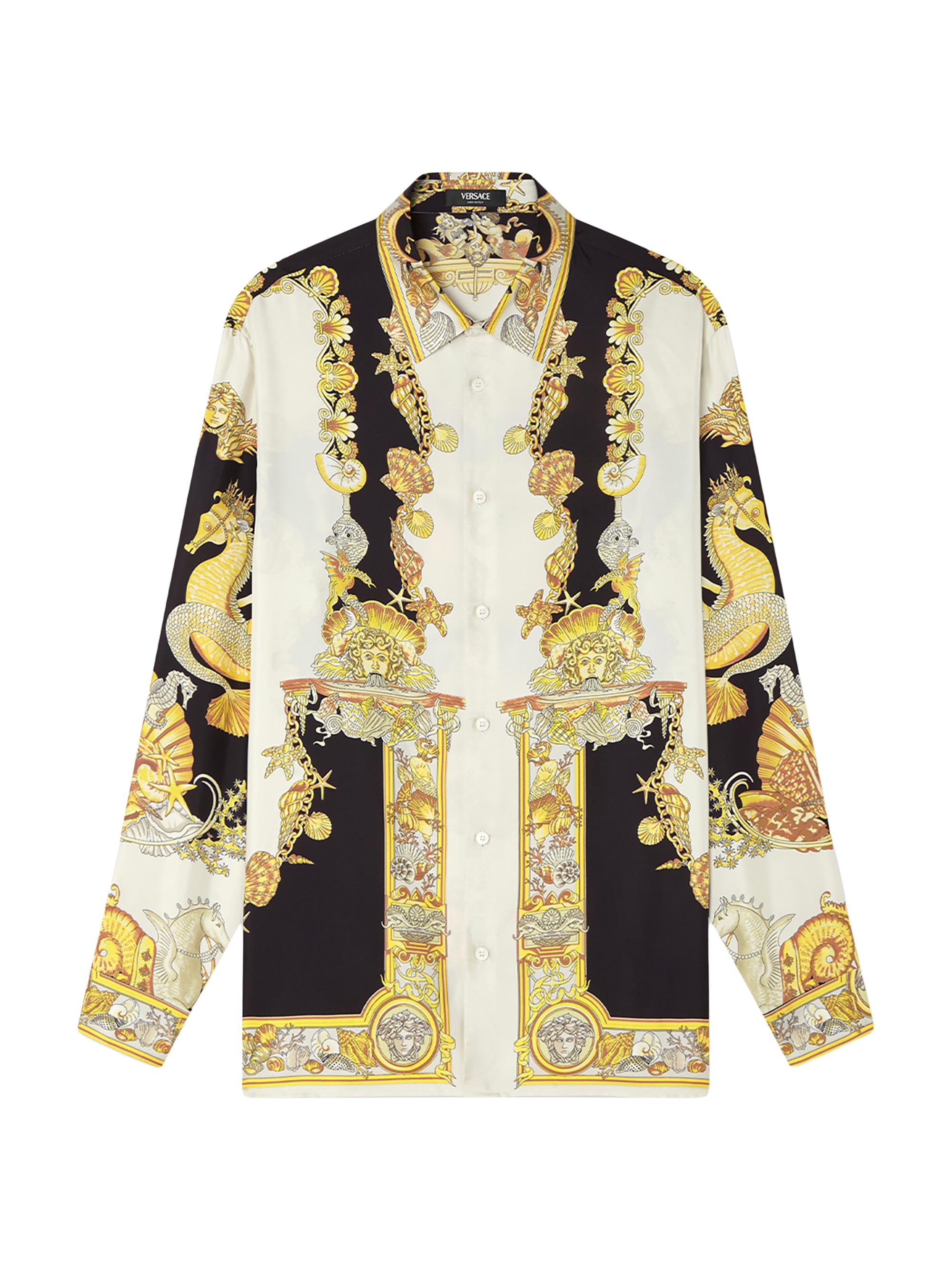 Versace Wild Barocco Print Silk Twill Shirt | Saks Fifth Avenue