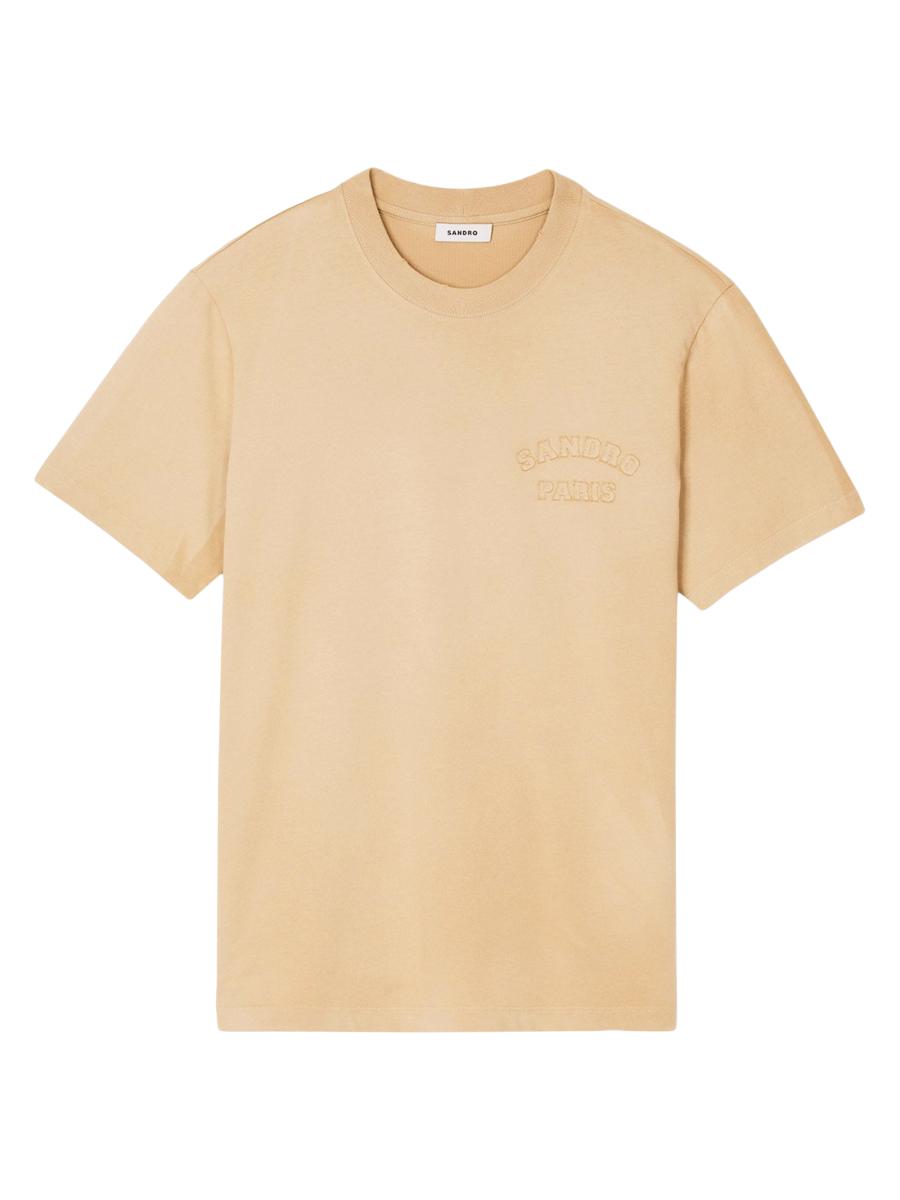 【関税 送料無料】SANDRO ロゴ Ｔシャツ Cotton T-shirt with logo black / gray for Men | Sandro Paris