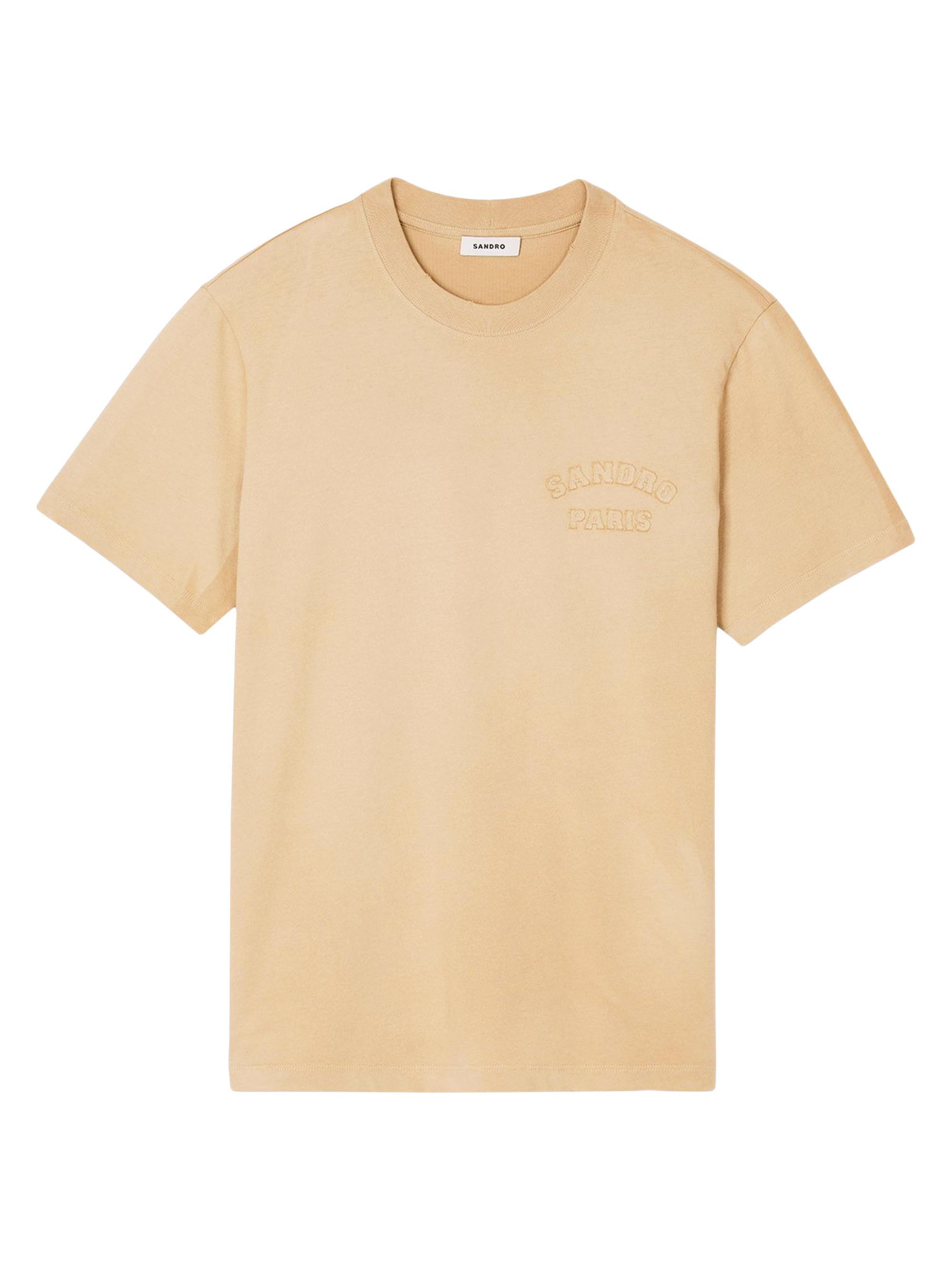 Sandro Men's Worn-Effect T-Shirt - Sand