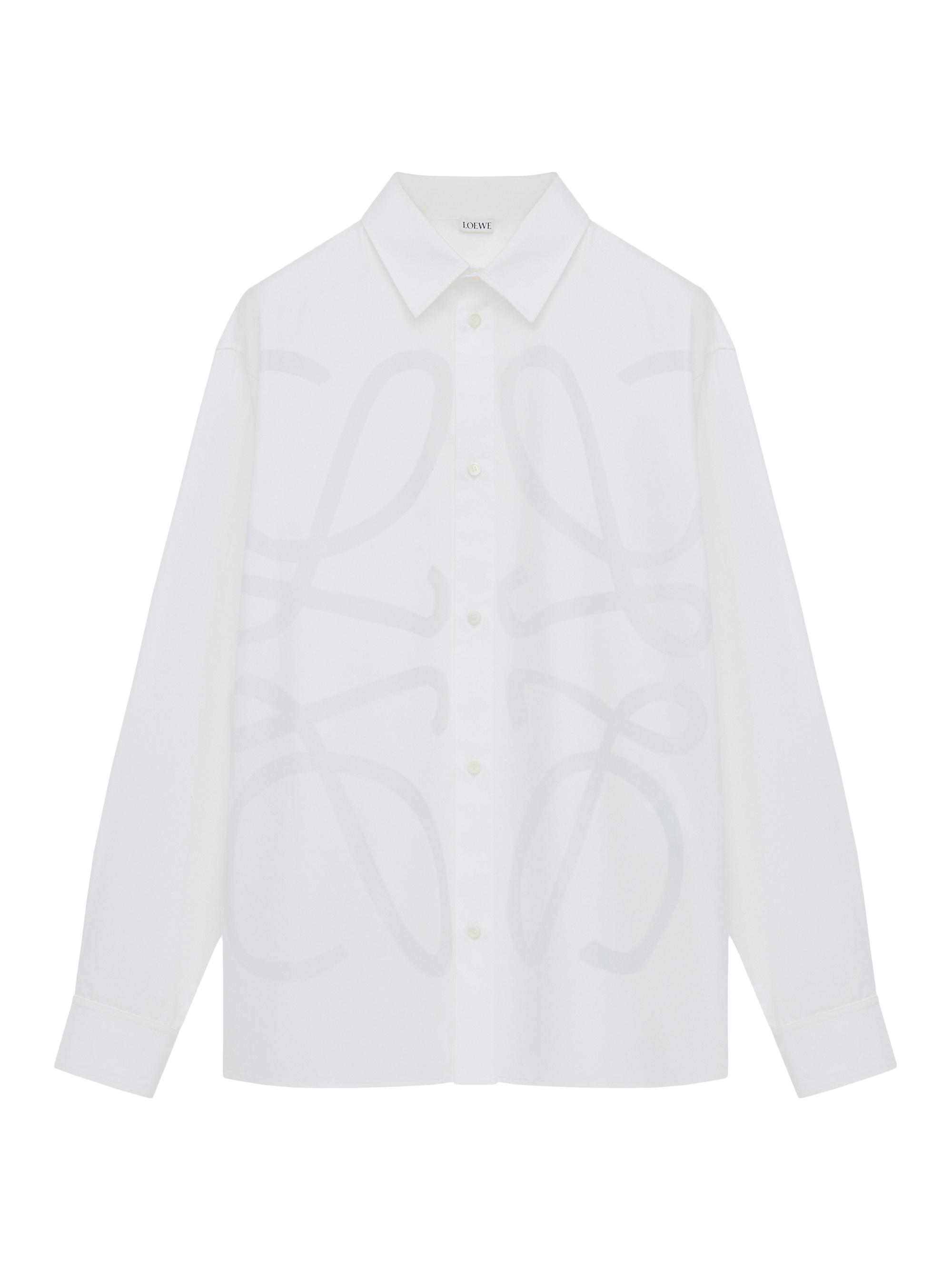 LOEWE Men's Large Anagram Cotton Shirt - White
