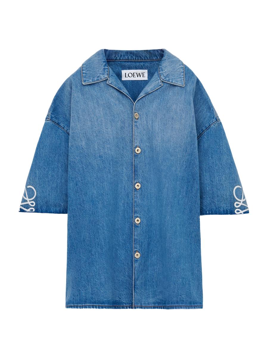 LOEWE Anagram Cotton Denim Shirt | Saks Fifth Avenue