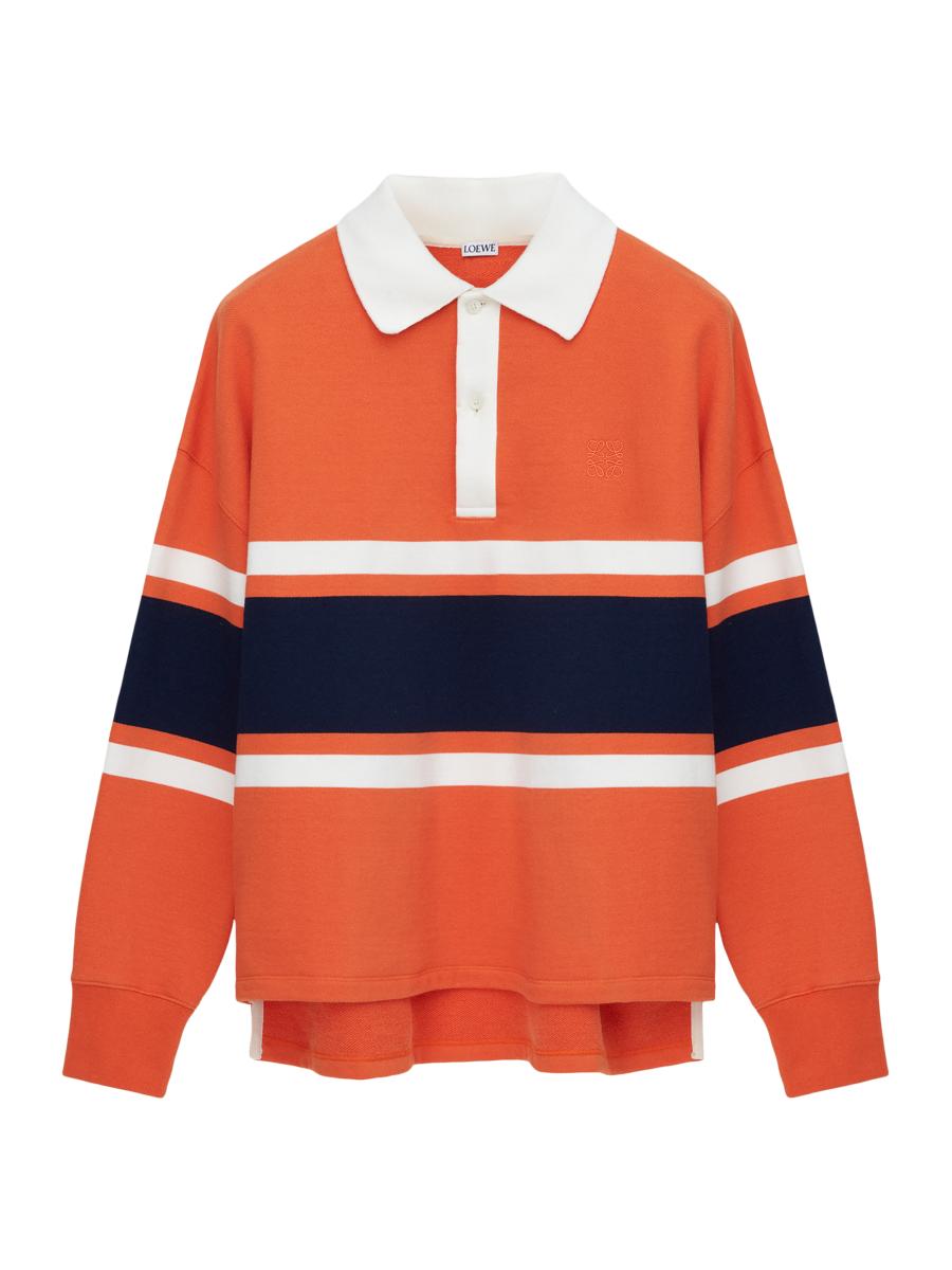LOEWE Rugby Striped Long-Sleeve Polo Shirt | Saks Fifth Avenue