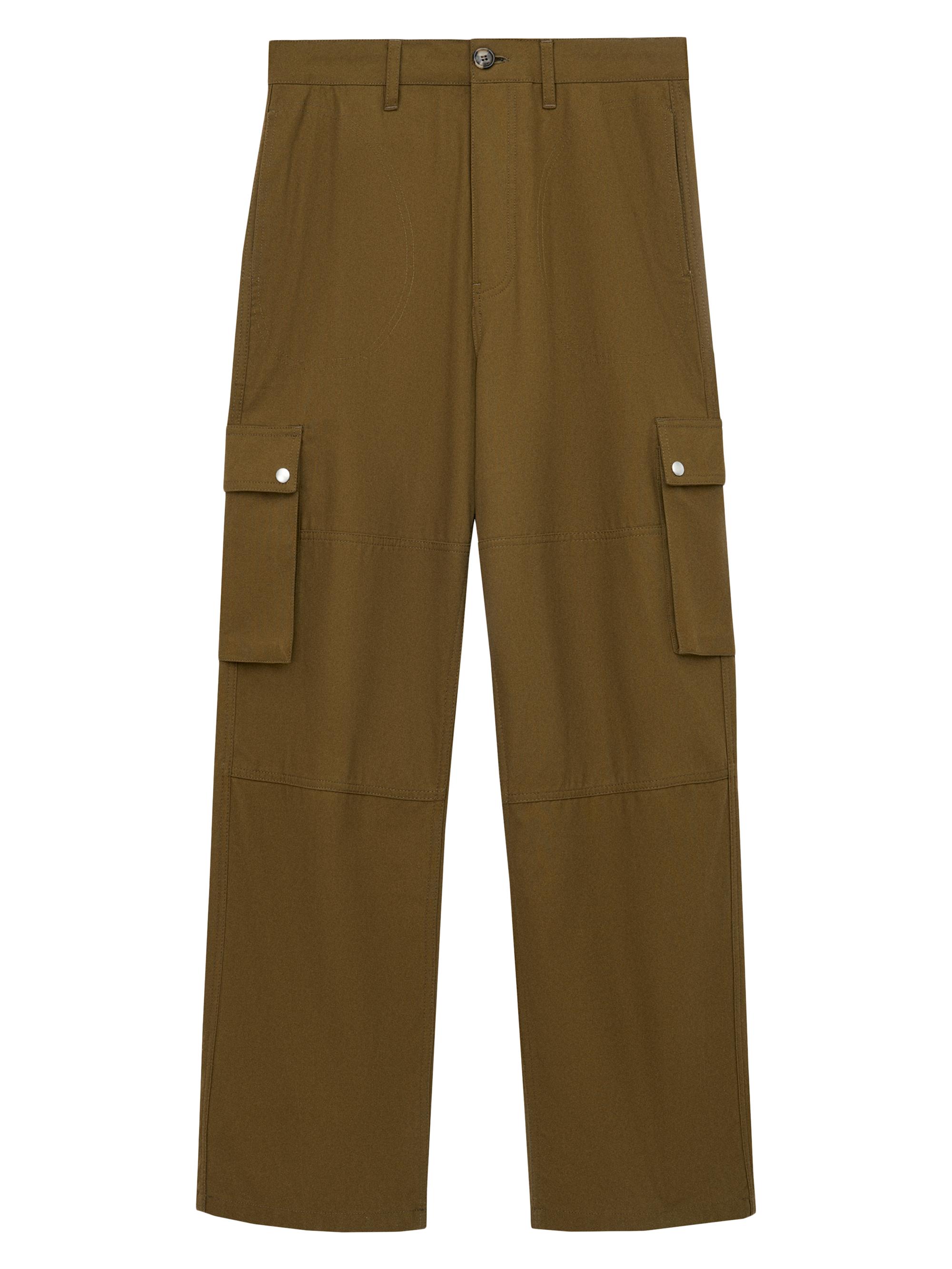 LOEWE Men's Cotton-Blend Cargo Trousers - Khaki Green
