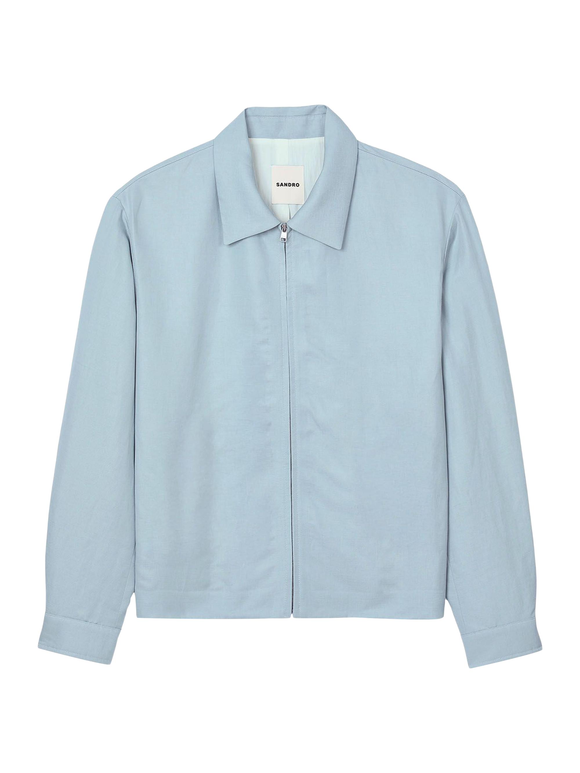 Sandro Men's Zip-Up Jacket - Chambray
