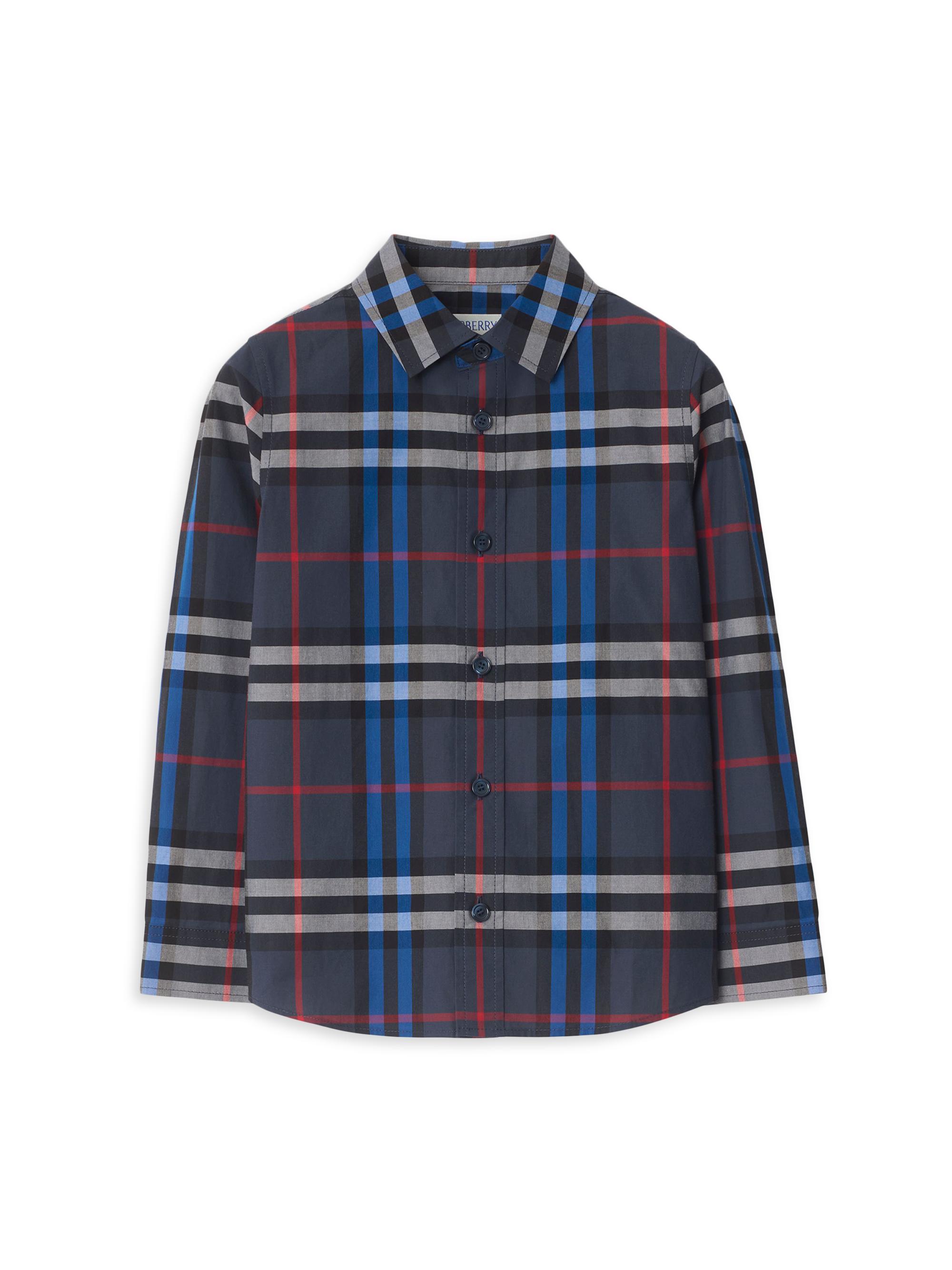 Little Boy's & Boy's Check Cotton Button-Up Shirt