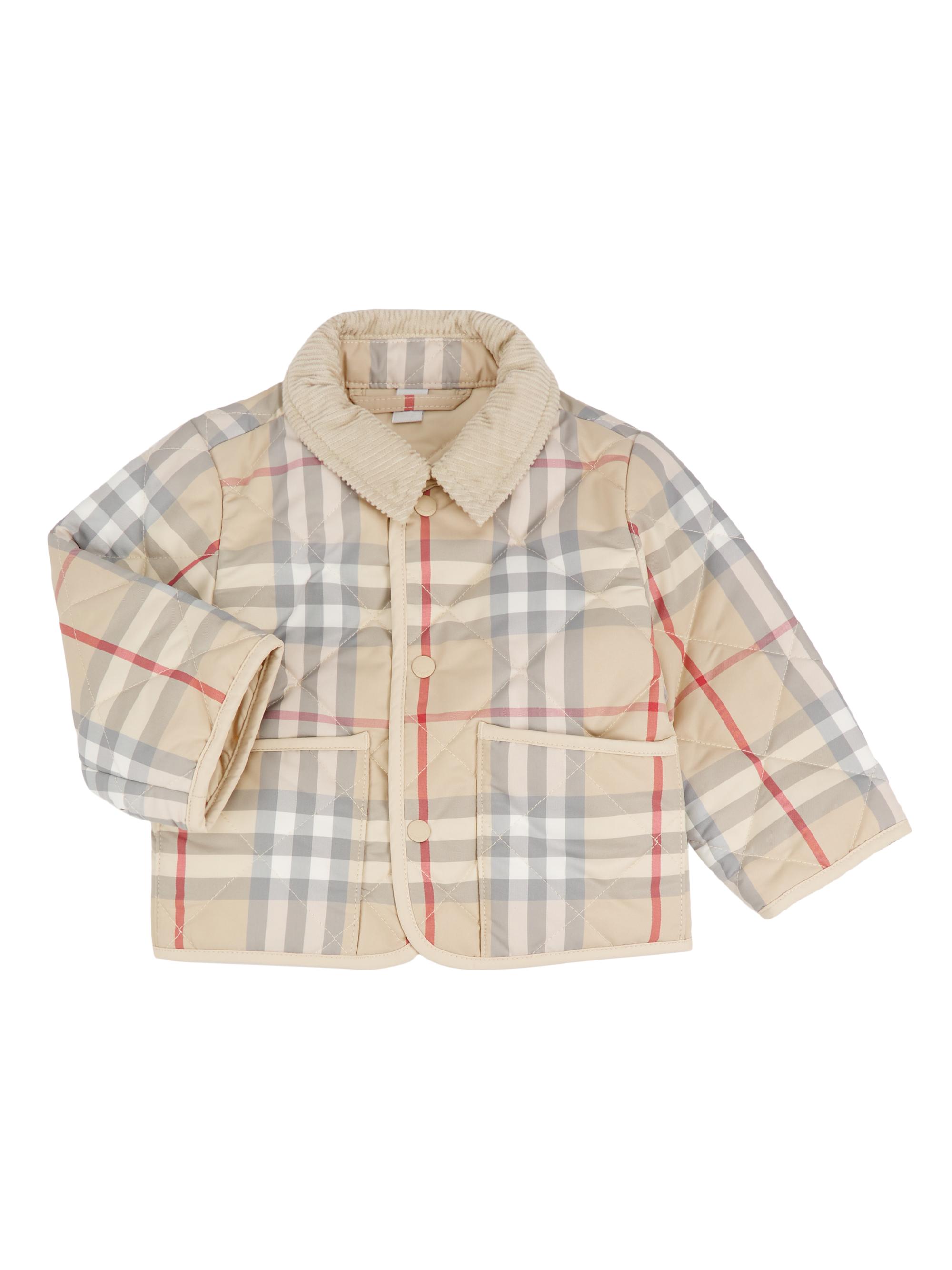 Burberry Baby's Tommy Check Quilted Jacket - Pale Stone Check 9 Months