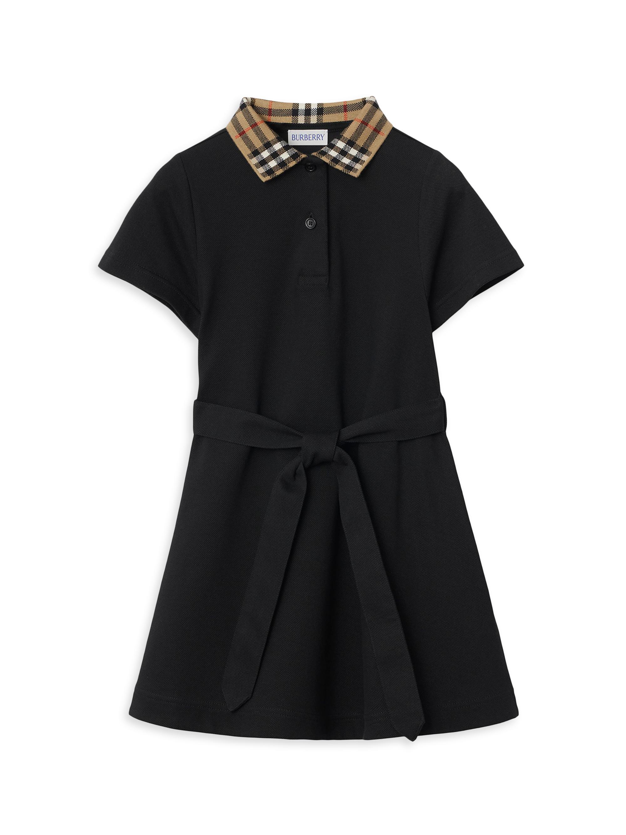 Burberry Baby Girl's, Little Girl's & Girl's Check Collar Polo Shirtdress - Black 6 Months