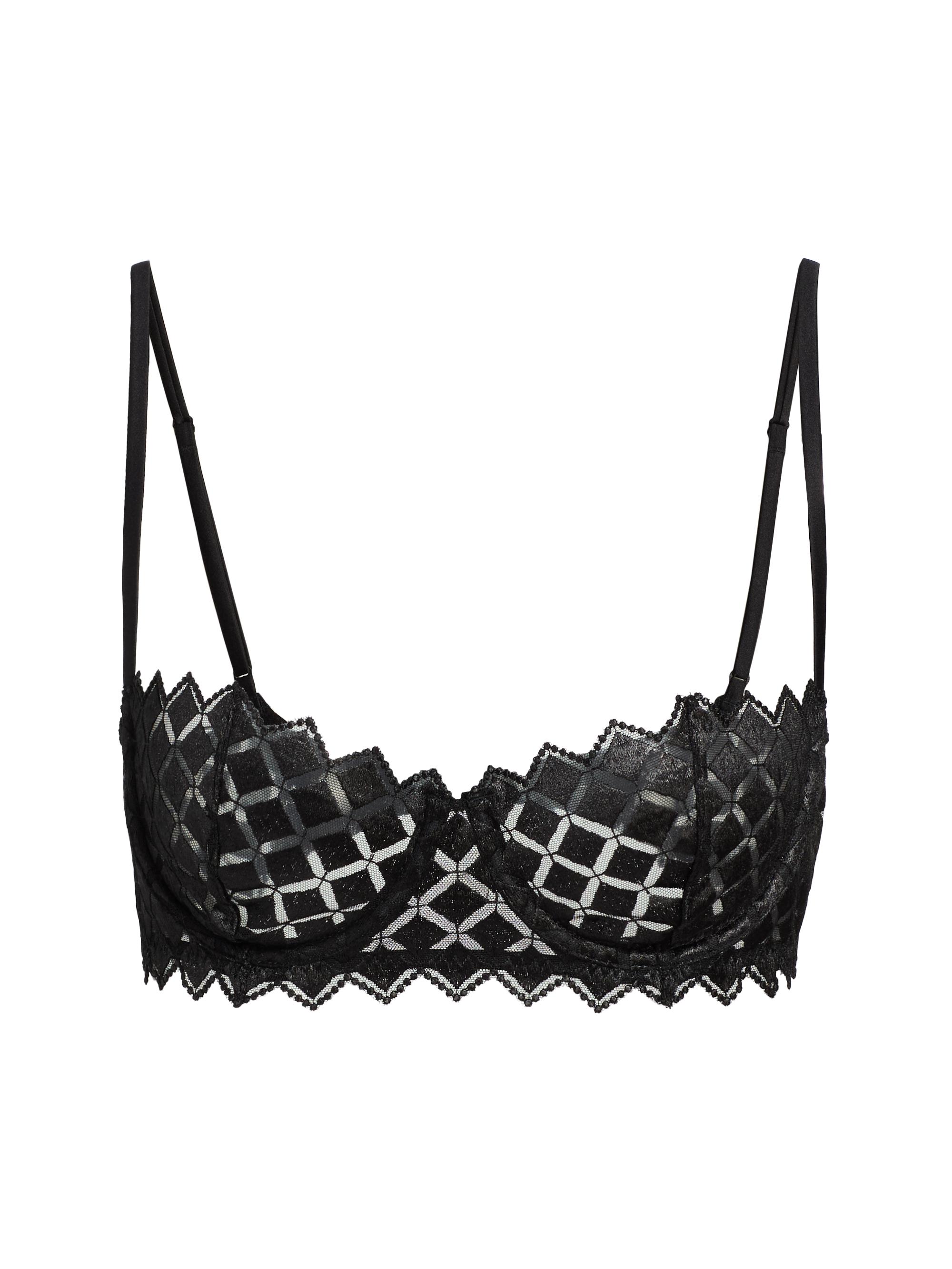 Kiki de Montparnasse Women's Lamine Embroidery Balconette Bra - Black