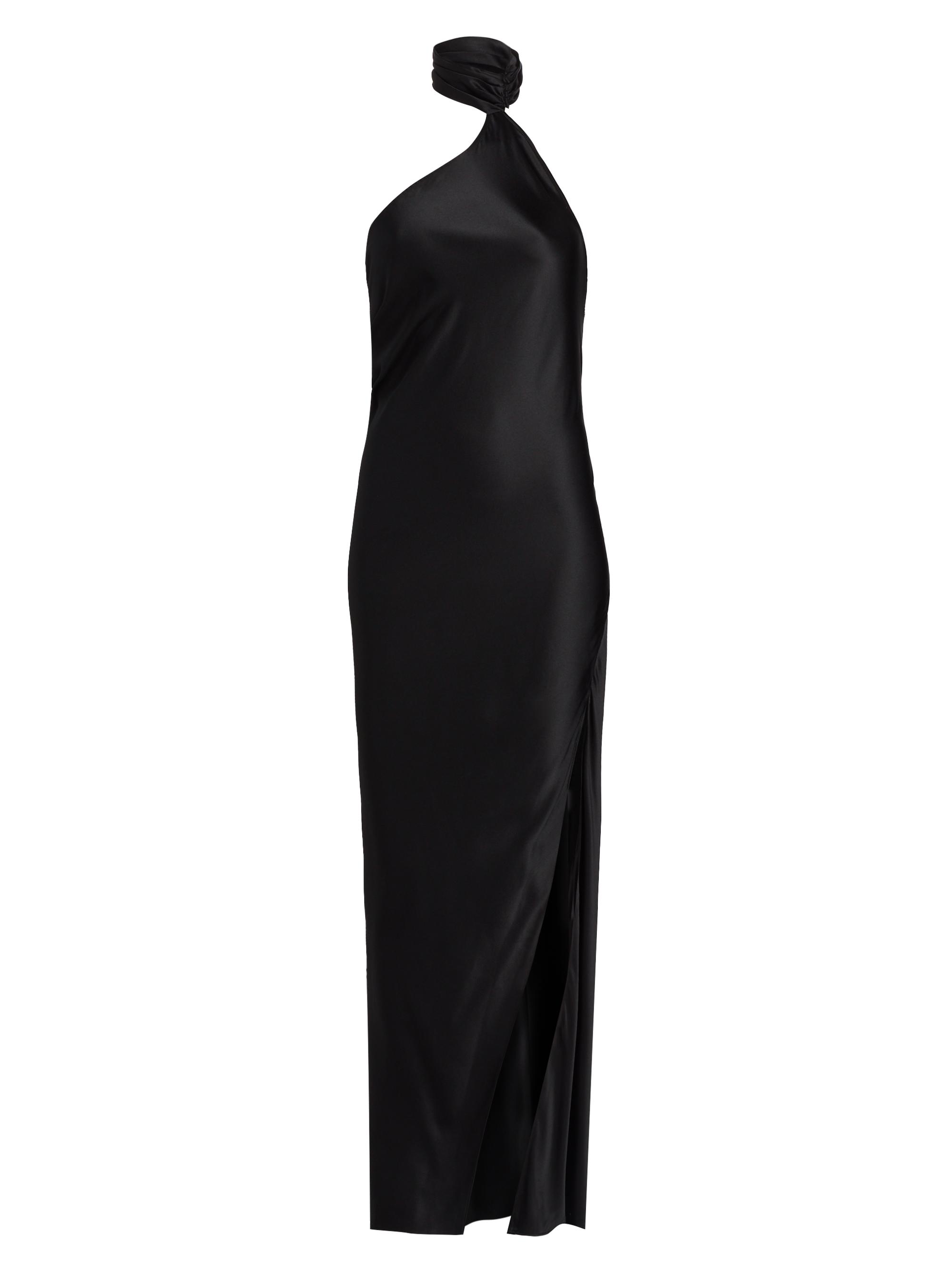 Kiki de Montparnasse Women's Soie Asymmetrical Halterneck Gown - Black