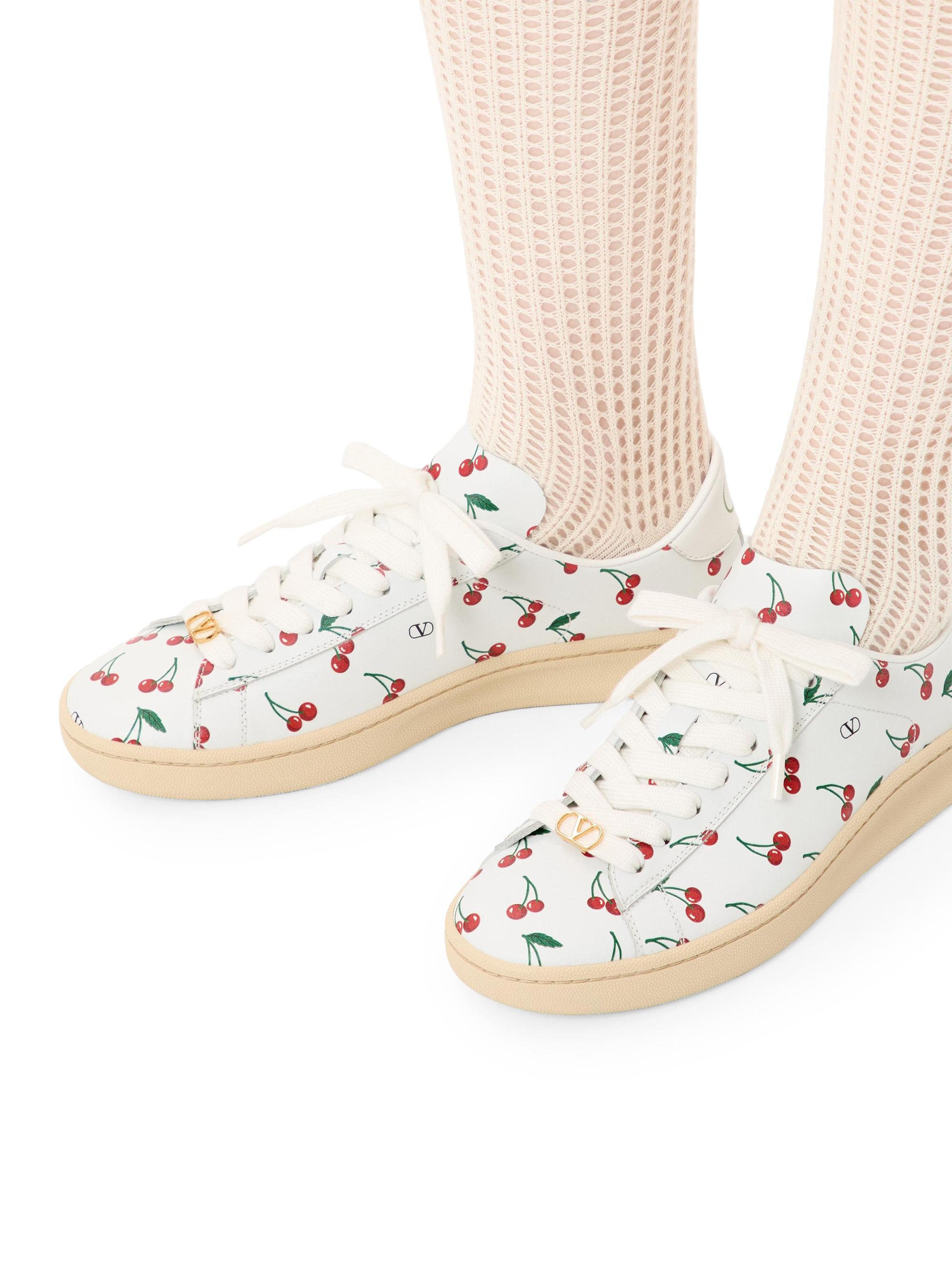 Valentino Garavani Royco Sneakers in Nappa Calfskin with Cherryfic
