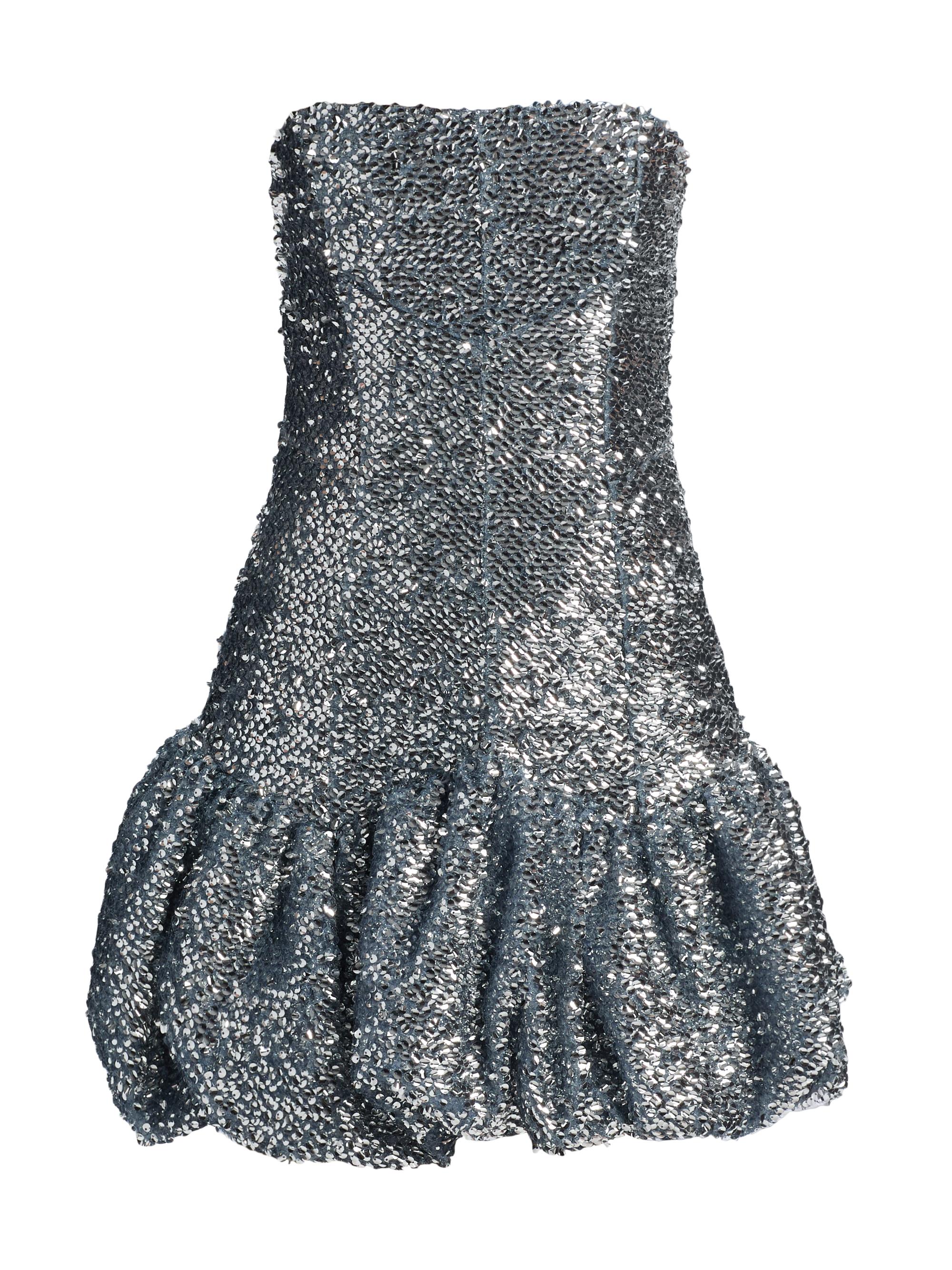 16Arlington Women's Garance Sequin Bubble Hem Minidress - Argento