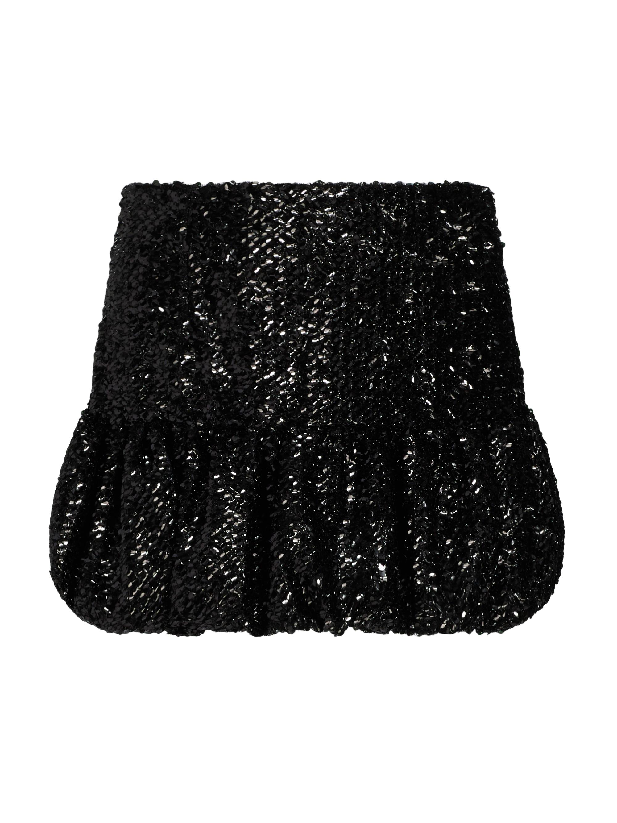 16Arlington Women's Branka Sequined Drop-Waist Miniskirt - Nero