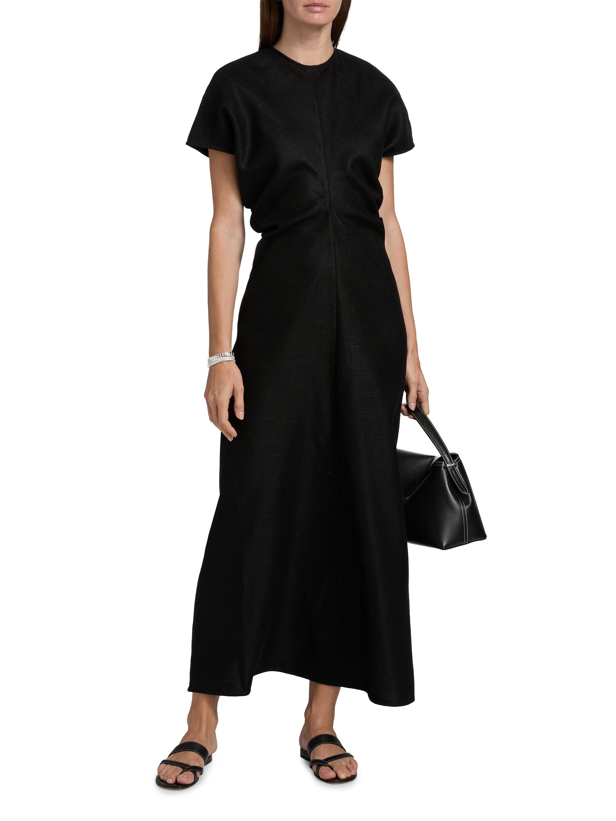 Toteme Women's Slouch Waist Wool Dress Black