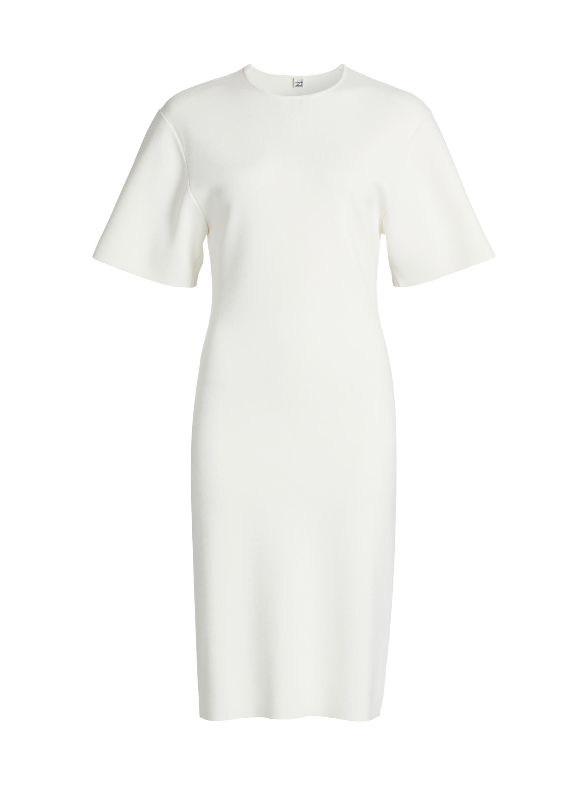 Toteme Women's Jersey-Knit Crewneck Midi-Dress - White