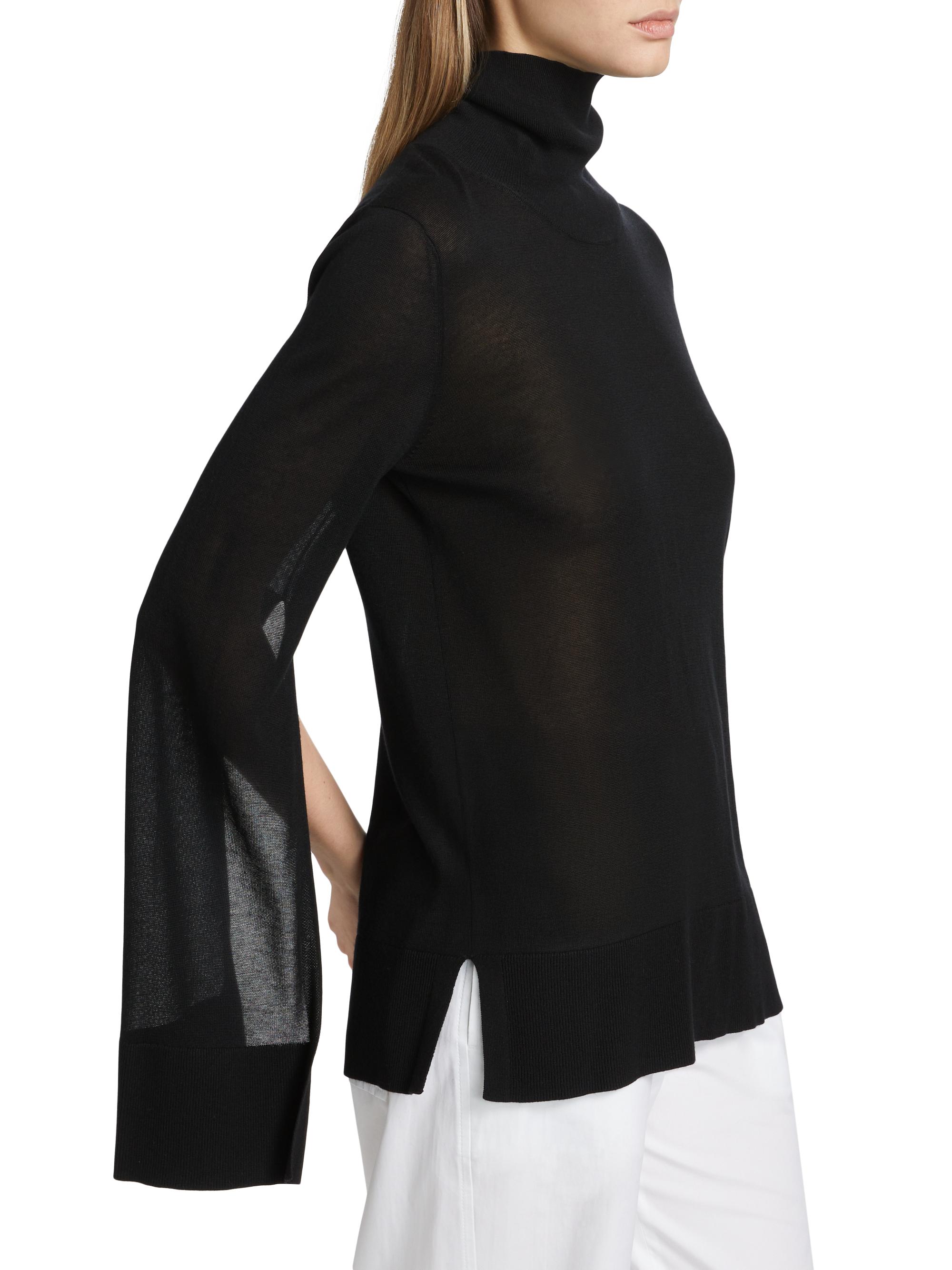 Toteme Slit-Sleeve Fine-Knit Turtleneck | Saks Fifth Avenue