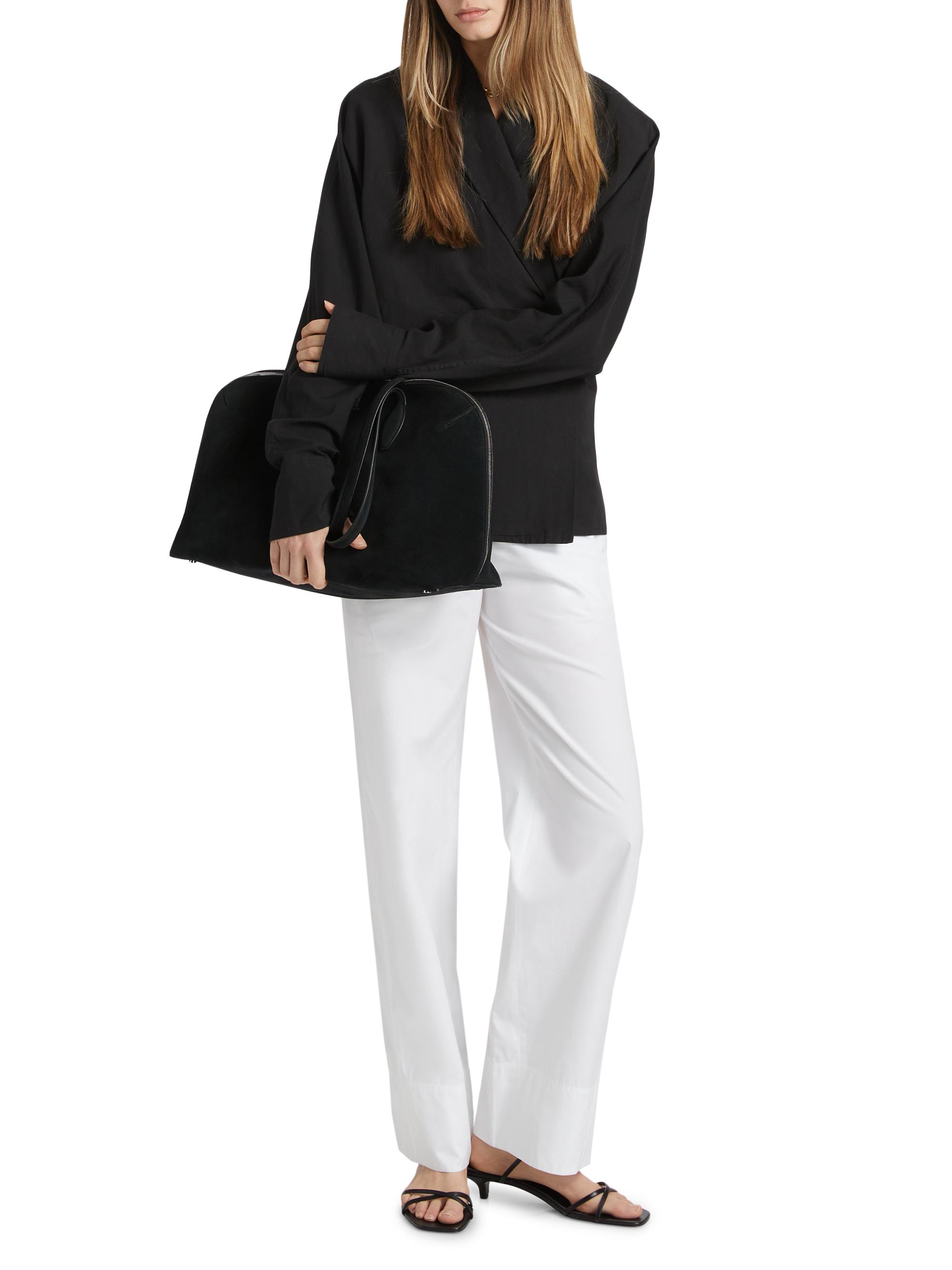 Toteme Cotton-Silk Wrap Blouse | Saks Fifth Avenue