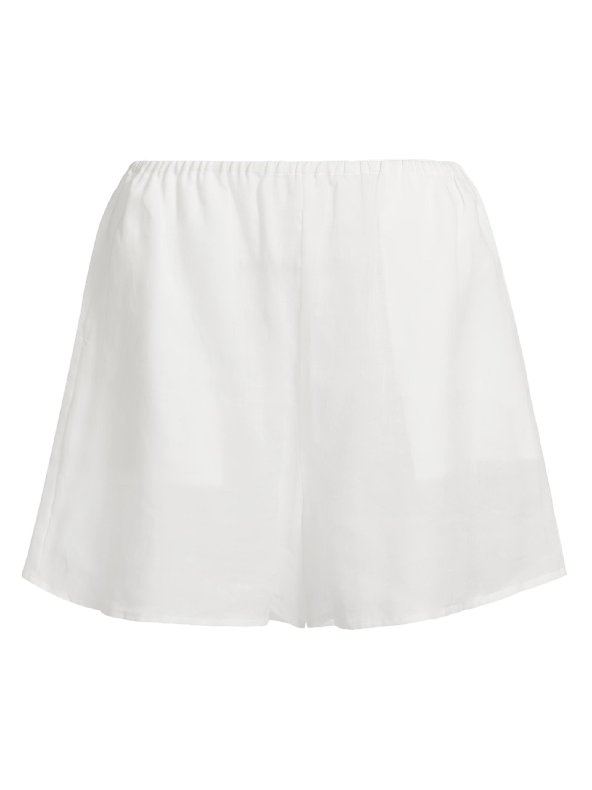 Toteme Women's Ramie Voile Elasticized Shorts - White