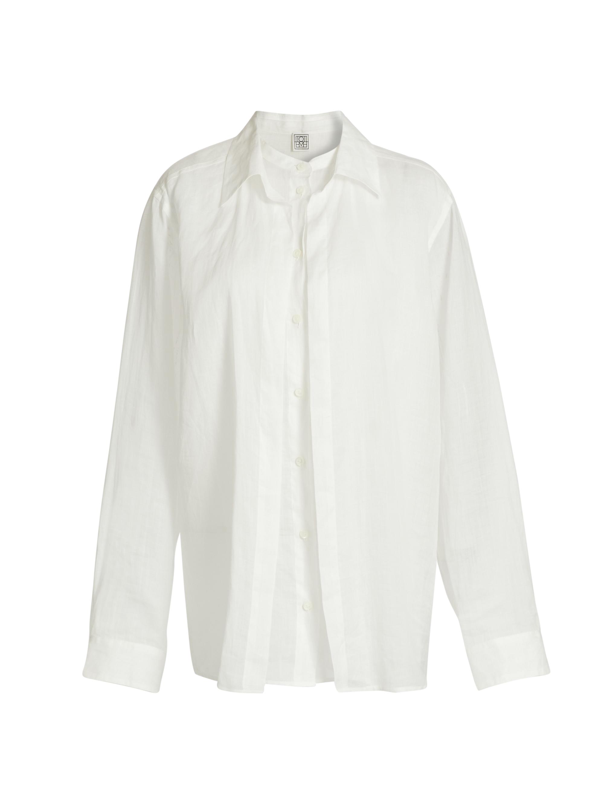Toteme Women's Ramie Double-Collar Button-Front Shirt - White