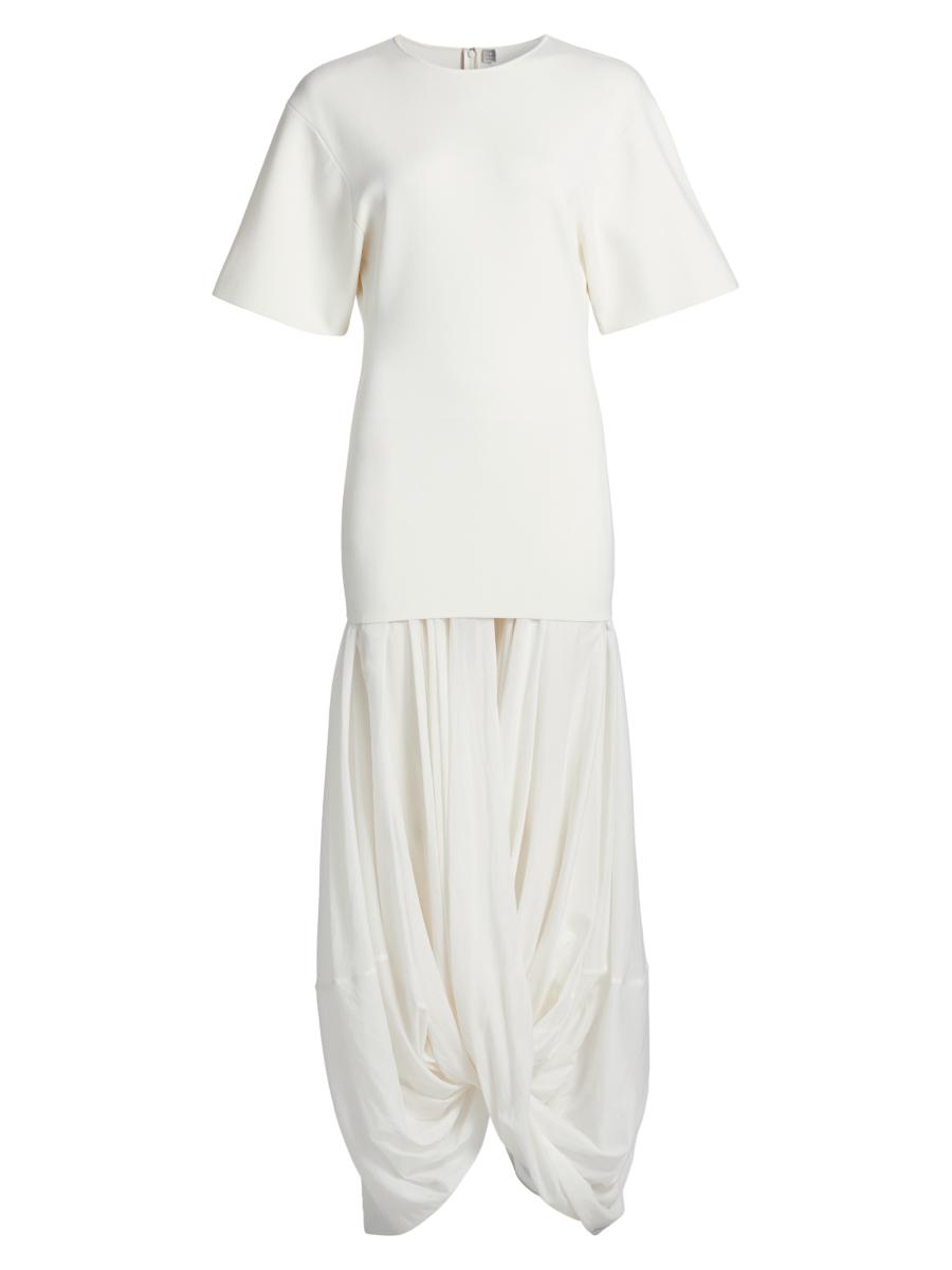 【TOTEME】トーナルステッチ クルーネック マキシドレス Toteme Sculptural Crewneck Combo Maxi Dress | Saks Fifth Avenue