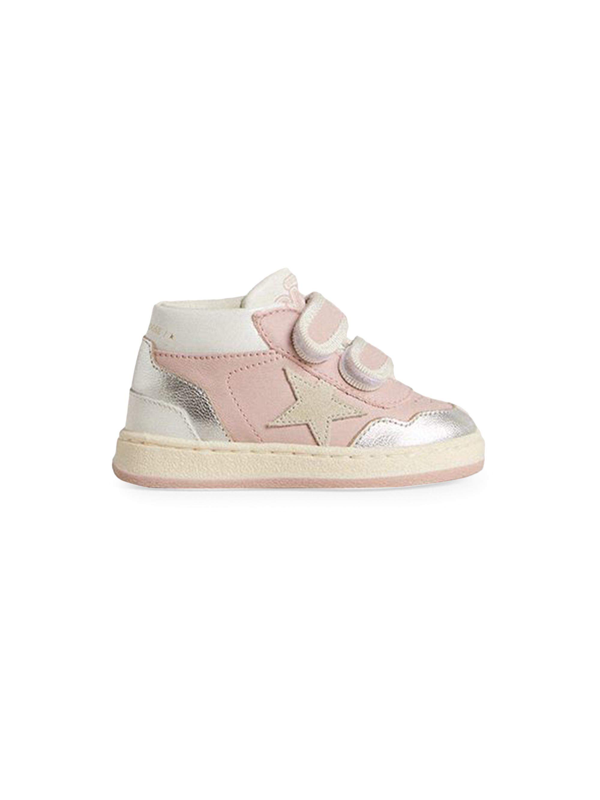 Golden Goose Baby Girl's & Little Girl's June Basket Leather Sneakers - Pink Silver 10 (Toddler)