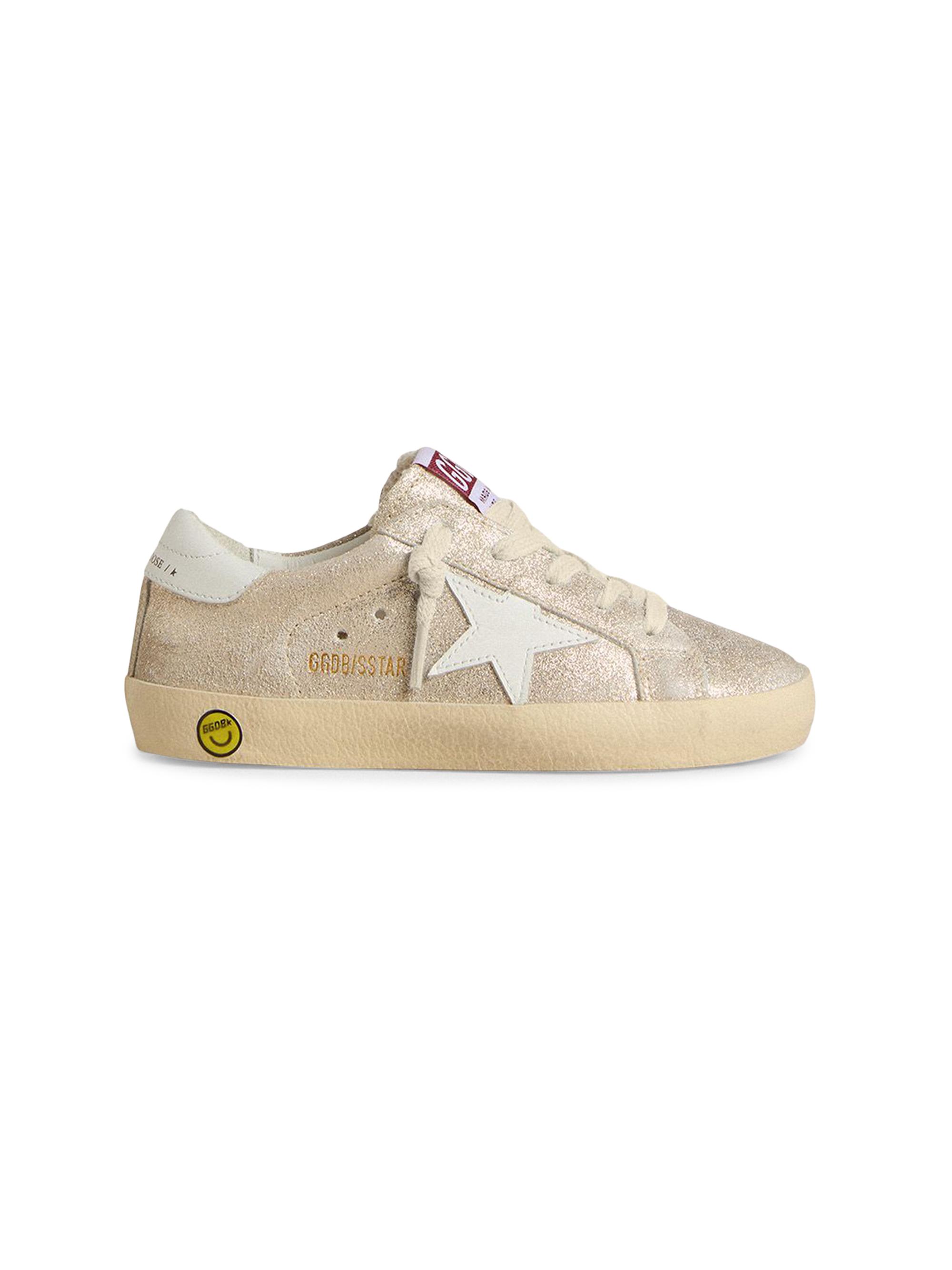 Golden Goose Baby Girl's, Lttle Girl's & Girl's Star Laminated Suede Sneakers - Sand White 1.5 (Child)