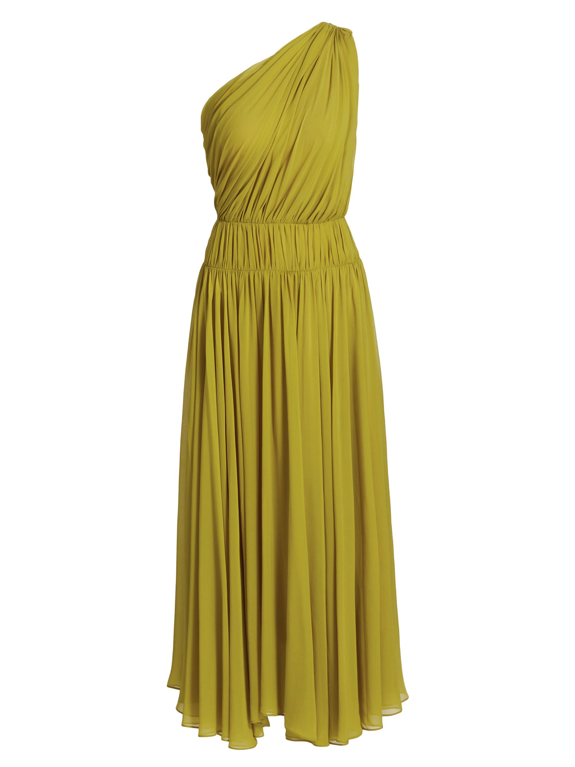 alc pleated one shoulder dress ALC Nessa Pleated One-Shoulder Maxi Dress by ALC