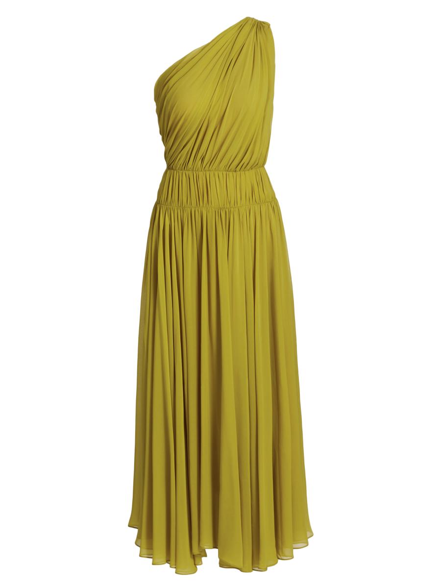 A.L.C. Drew Draped Silk One-Shoulder Midi-Dress | Saks Fifth Avenue