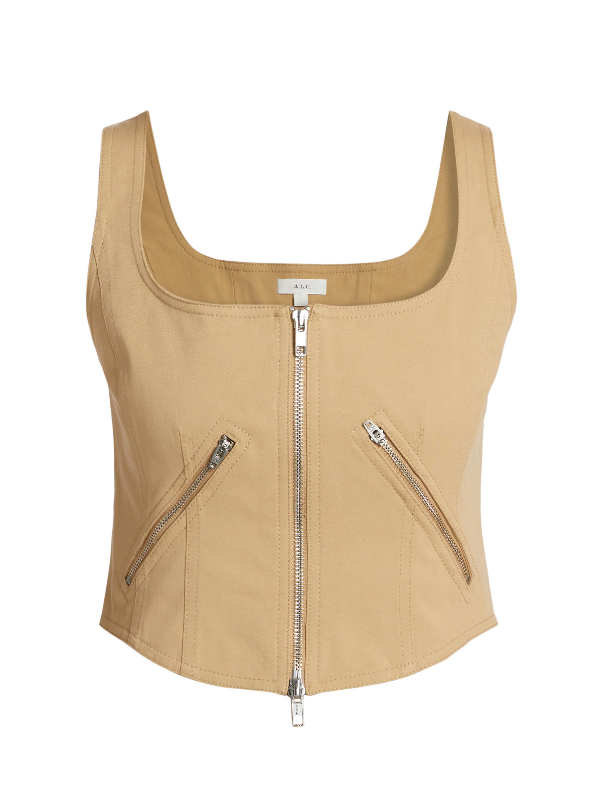 A.L.C. Women's Dea Stretch-Cotton Sleeveless Top - Desert Beige
