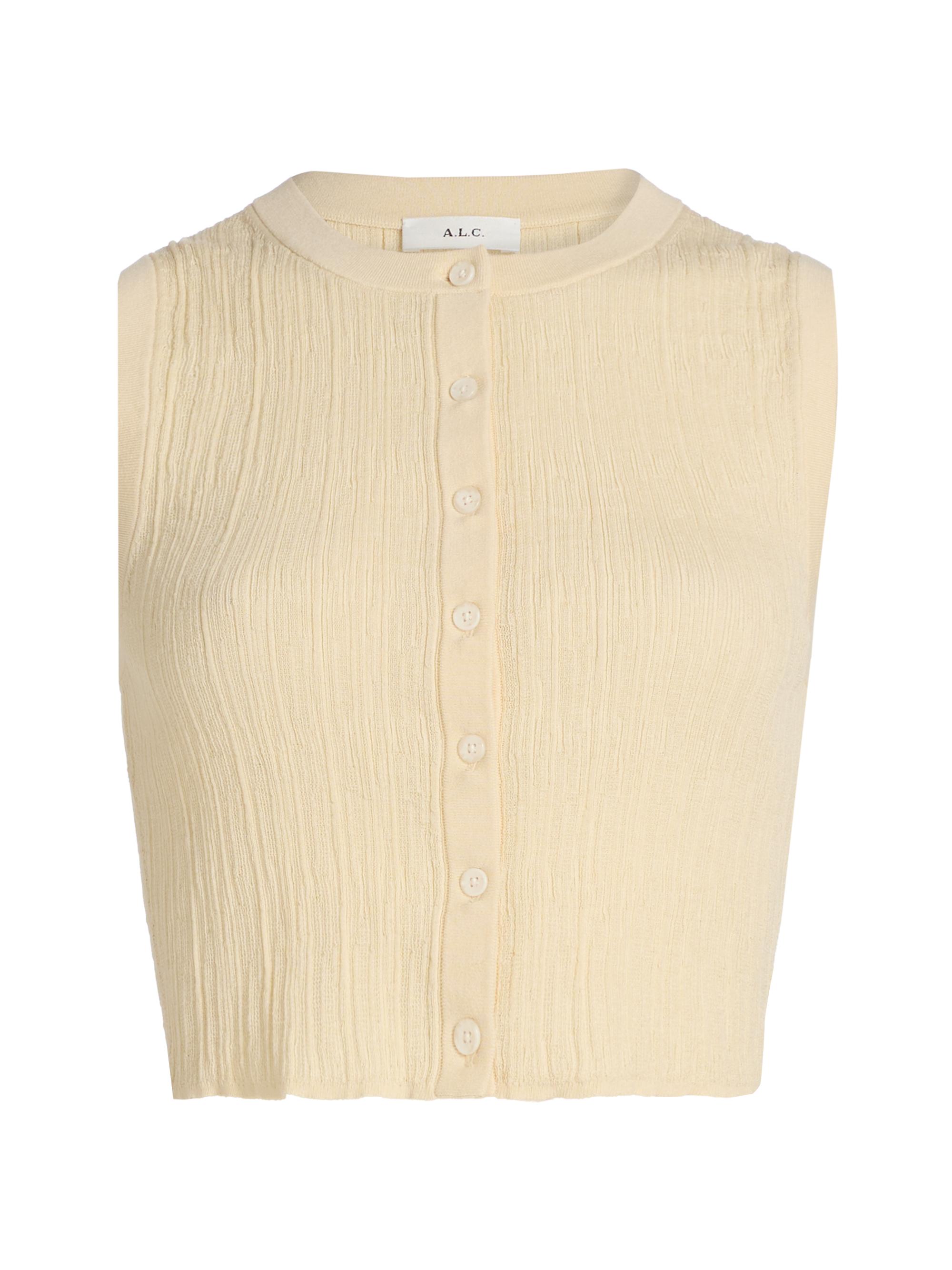 A.L.C. Women's Lottie Cotton-Blend Knit Sleeveless Top - Butter
